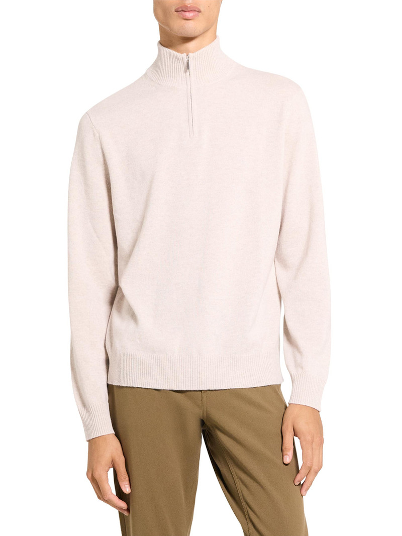 Men's Hilles Cashmere Quarter-Zip Sweater - Alabaster Melange 3