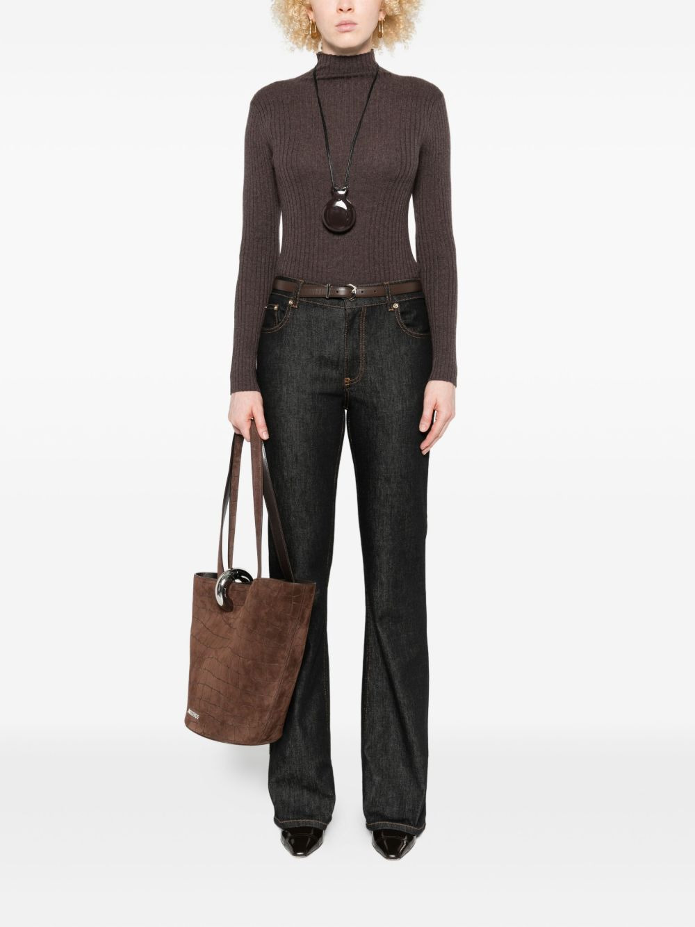 ribbed high-neck sweater - 2