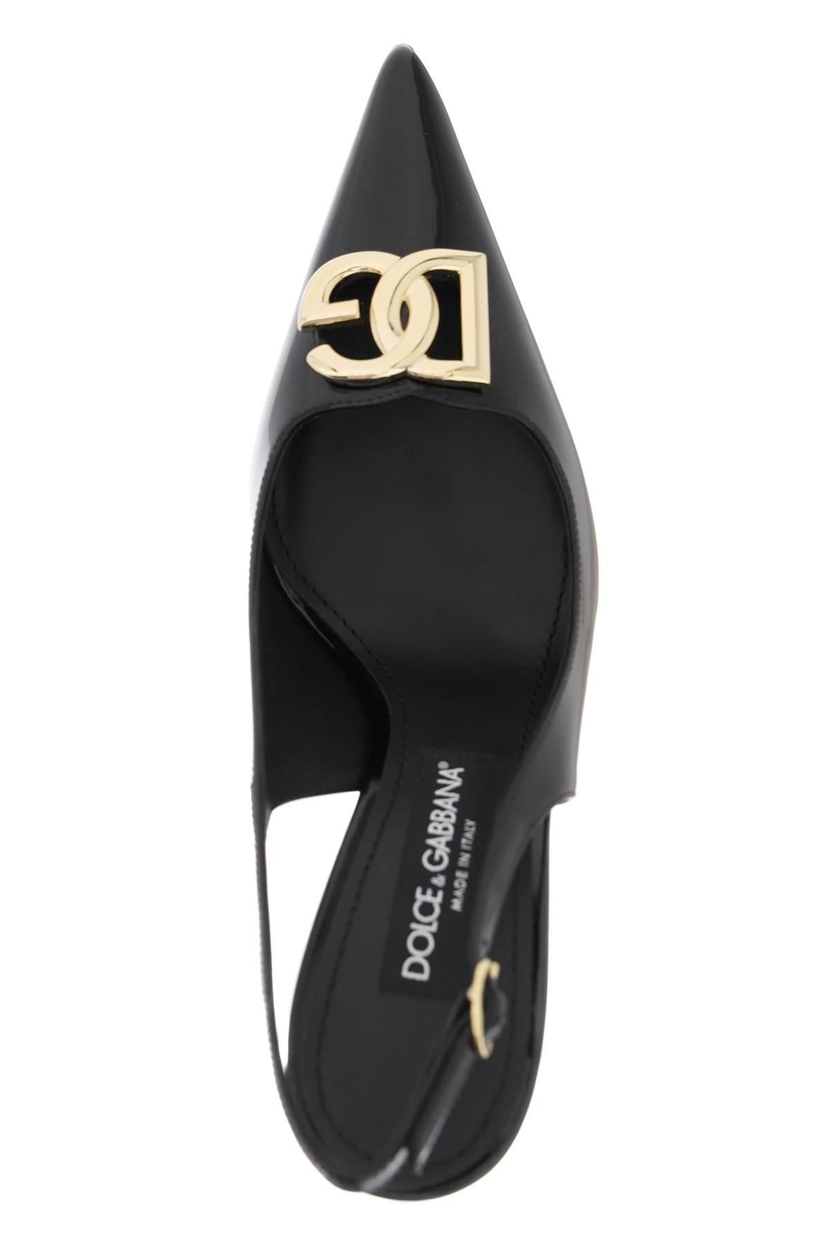 Dolce & Gabbana Glossy Leather Lollo Slingback Pumps - 3