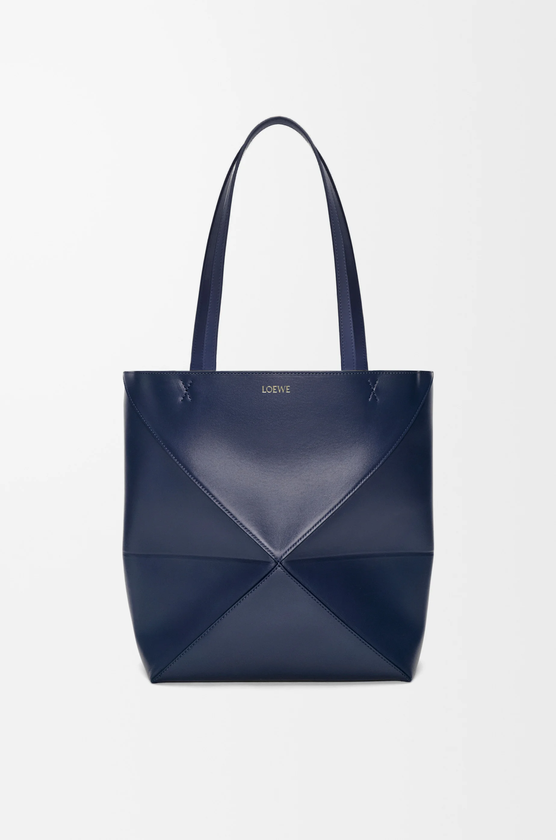 Medium Puzzle Fold tote in shiny calfskin - 1