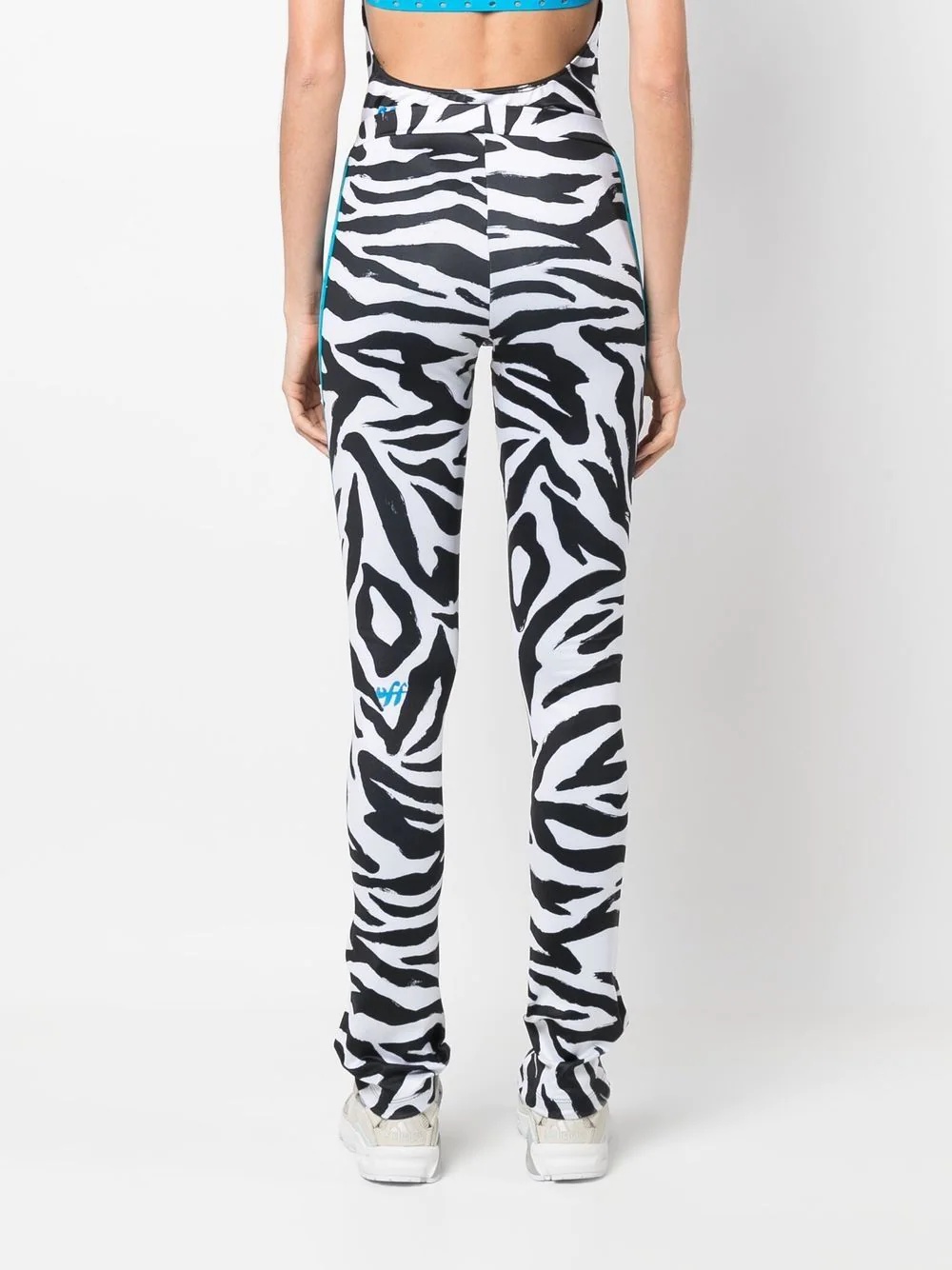 logo-print high-waisted trousers - 4