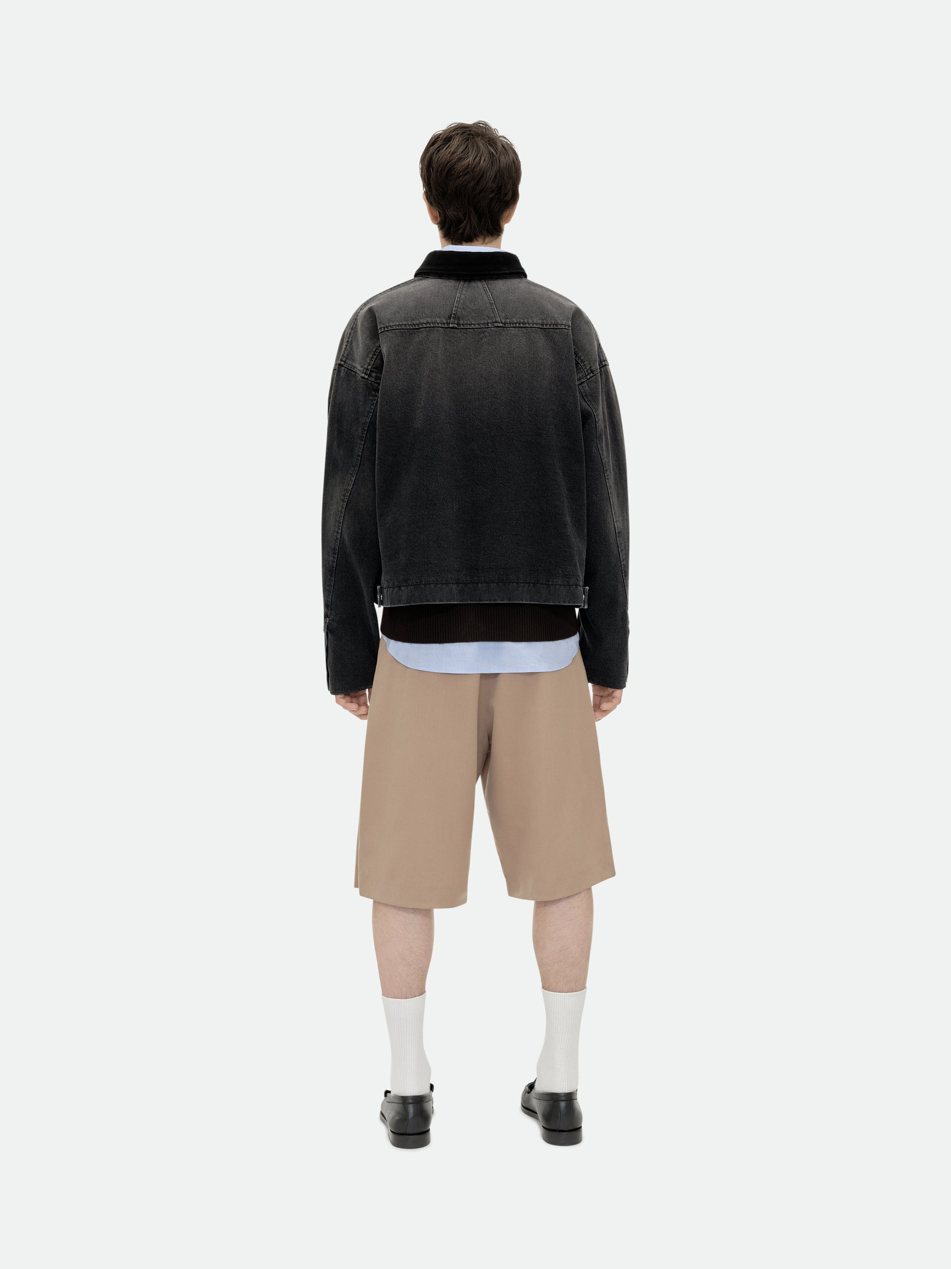 DENIM LOGO SUEDE COLLAR WORK JACKET - 4