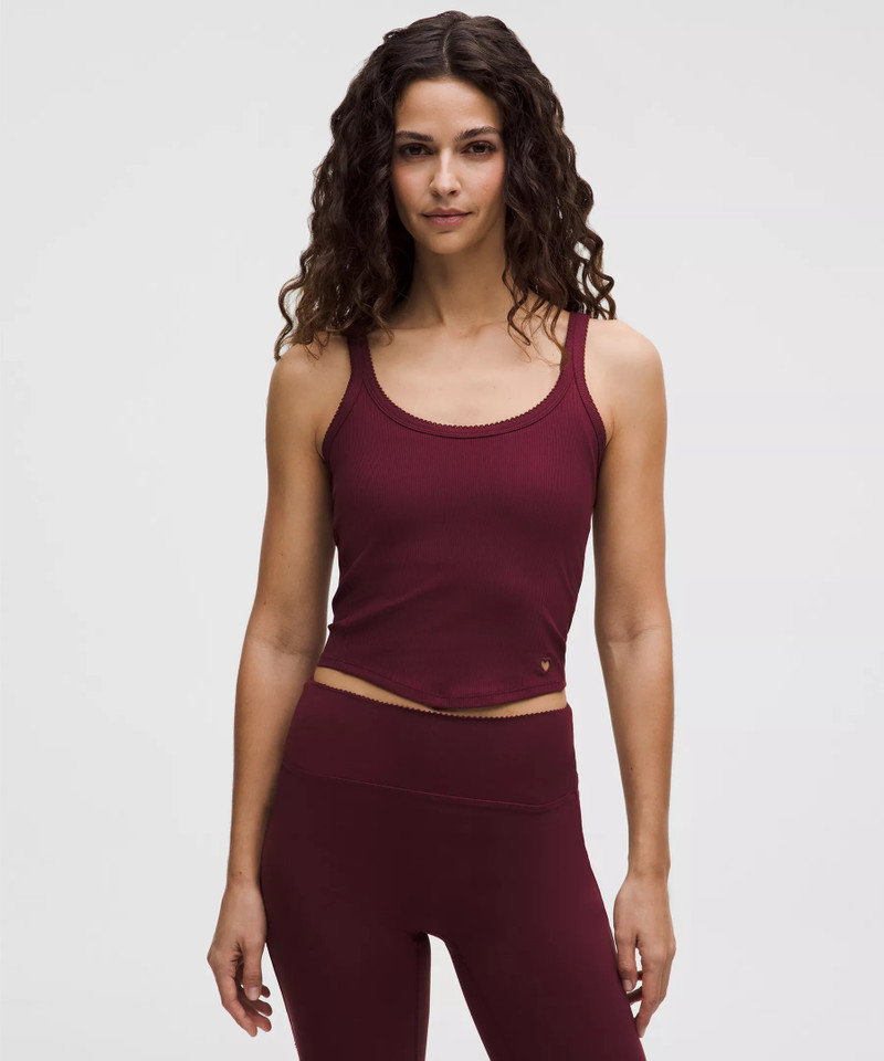 Nulu Ribbed Cropped Tank Top *Heart 1