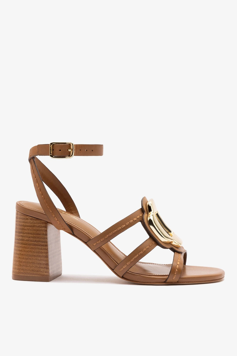 Margherita Block Sandal Caramel Leather 1