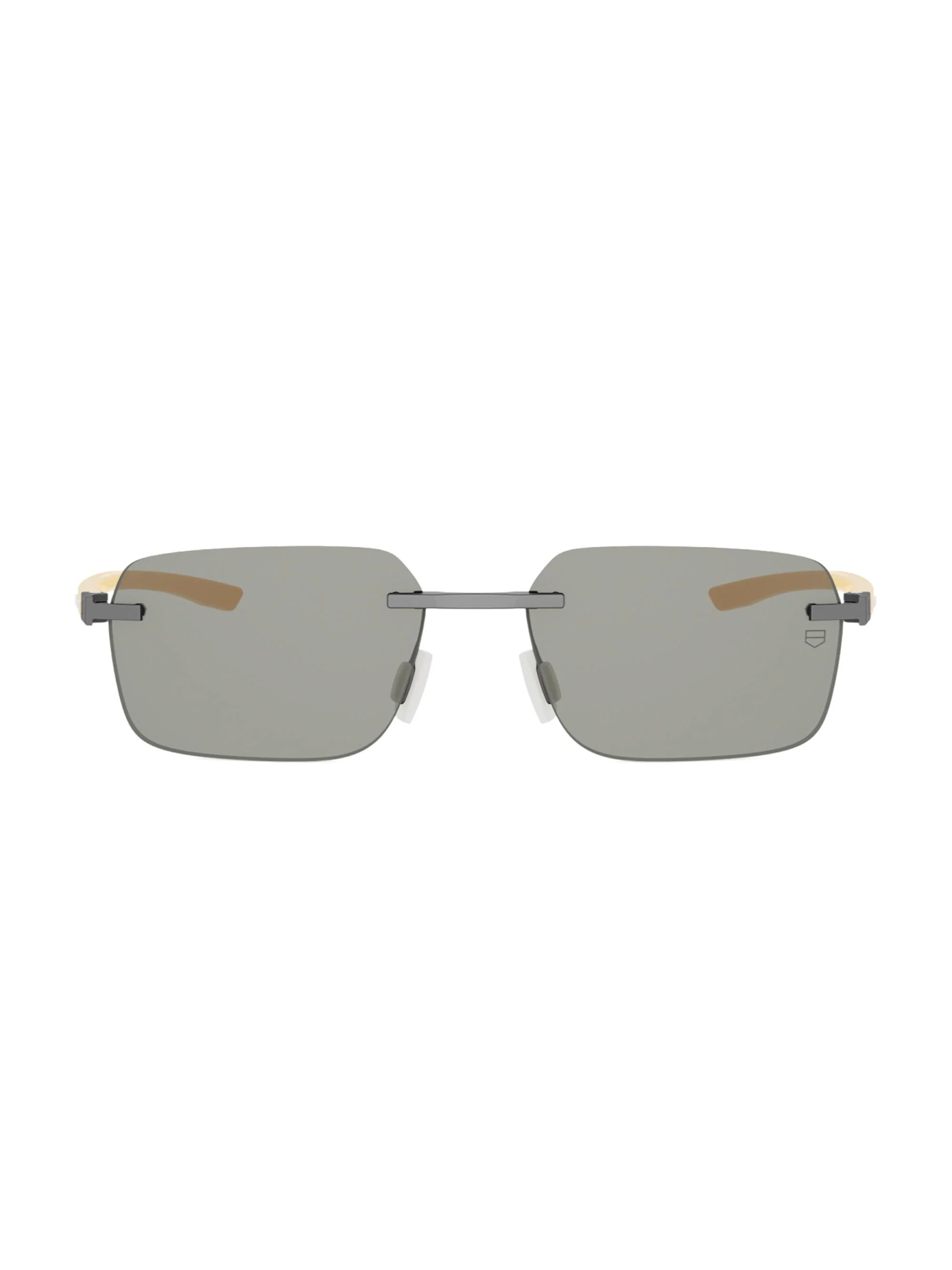 Men's Essential 56MM Rectangular Sunglasses - Matte Dark Ruthenium And Smoke - 1