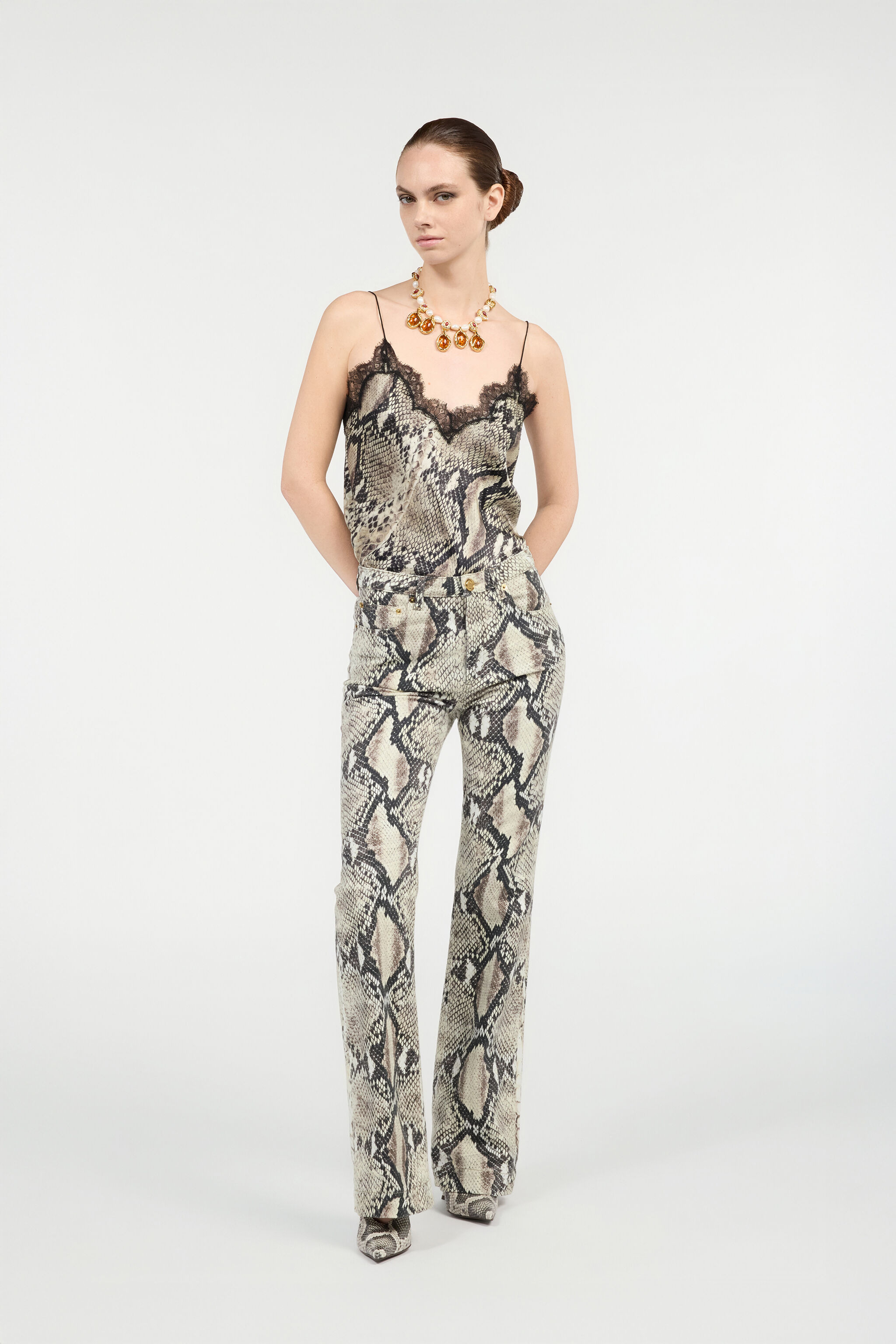 Rock Jeans With Python Print - 2