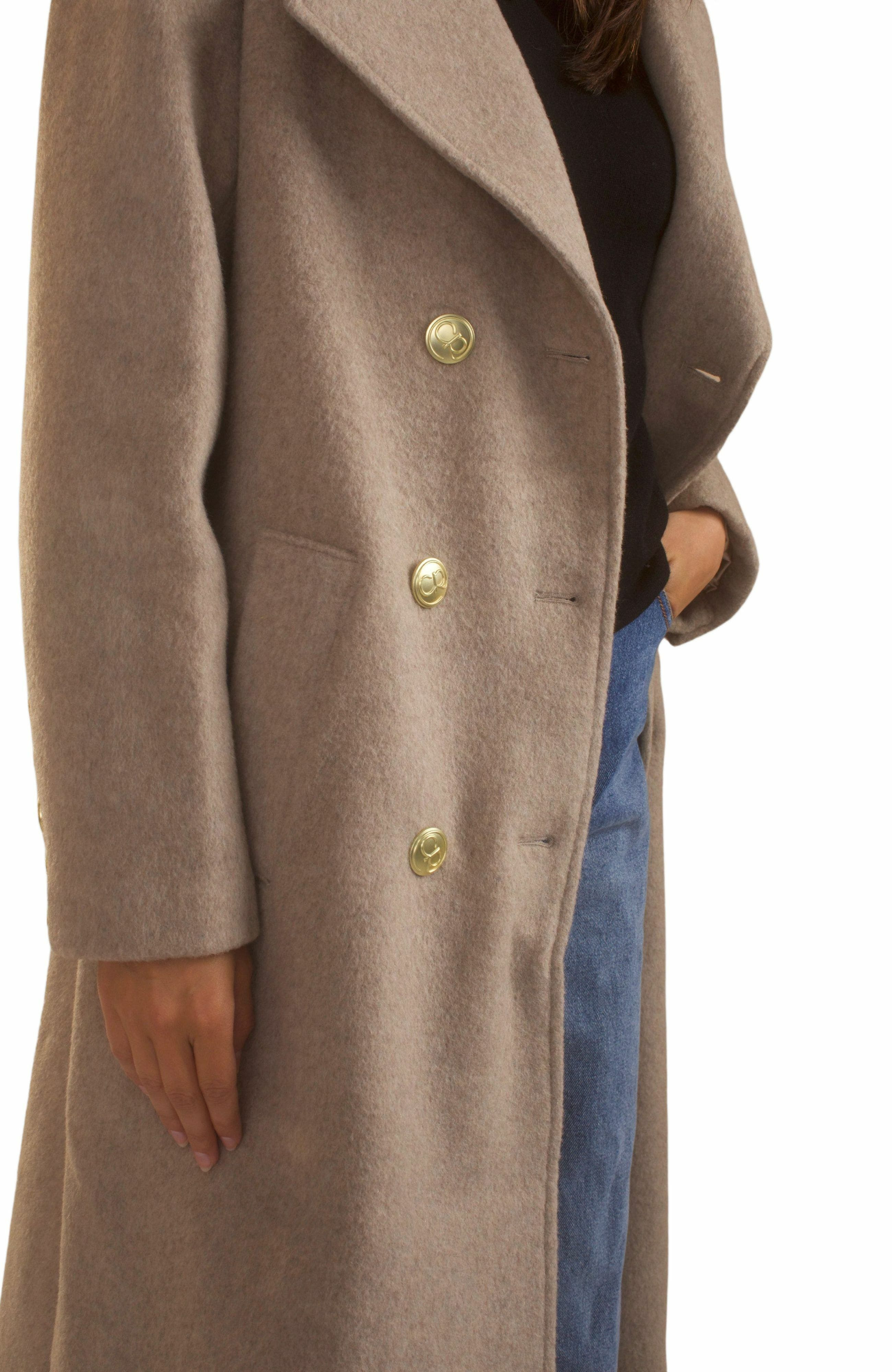 Cynthia Rowley Noa Wool Cocoon Coat in Camel at Nordstrom - 7