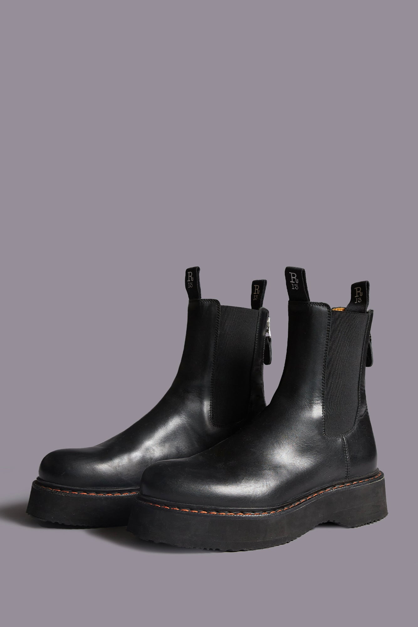 SINGLE STACK CHELSEA BOOT - BLACK | R13 - 4