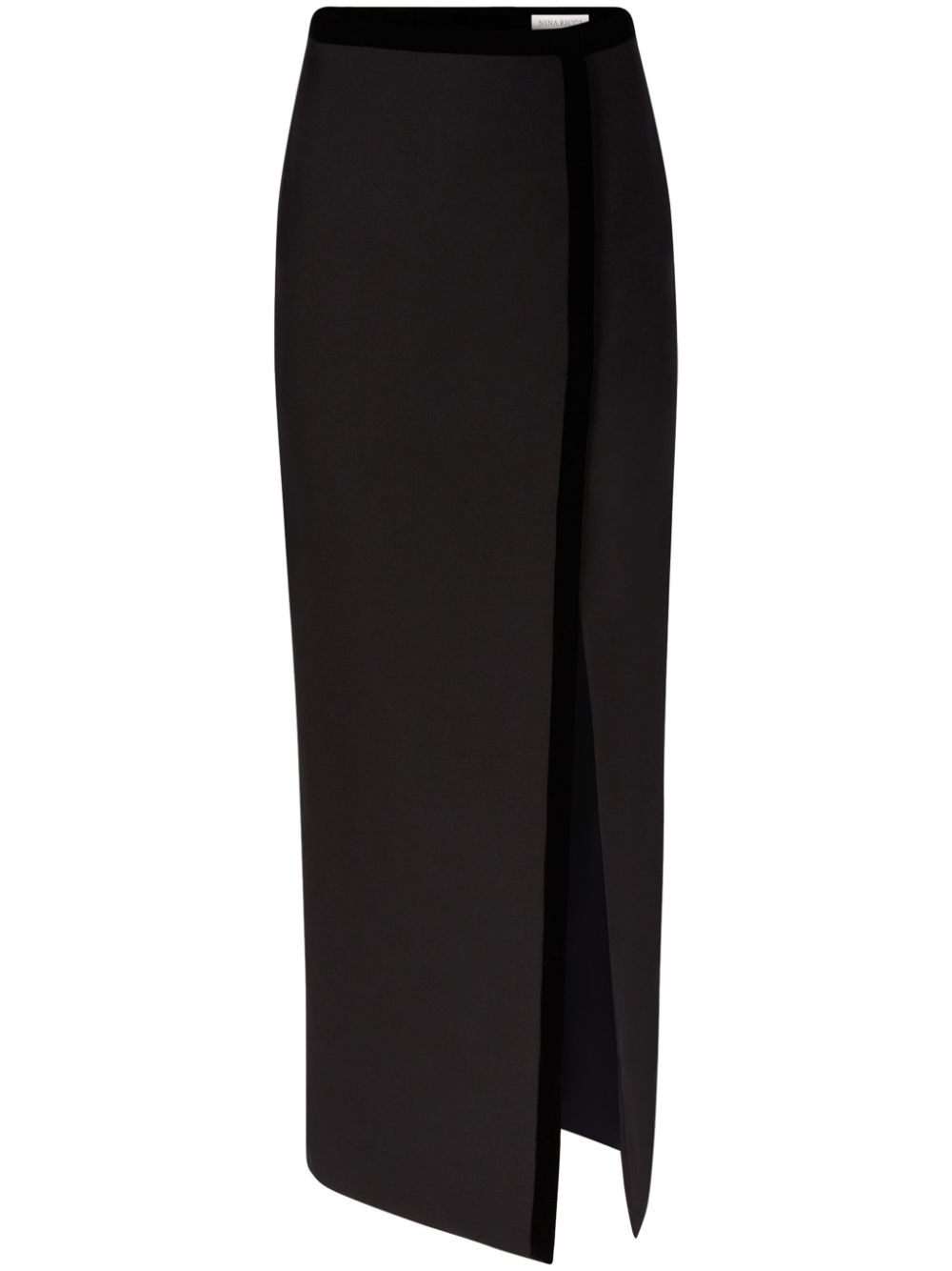 Long Slit Wool Skirt - 1