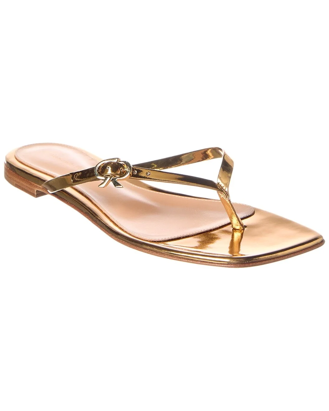 Gianvito Rossi Ribbon Thong Leather Sandal - 1