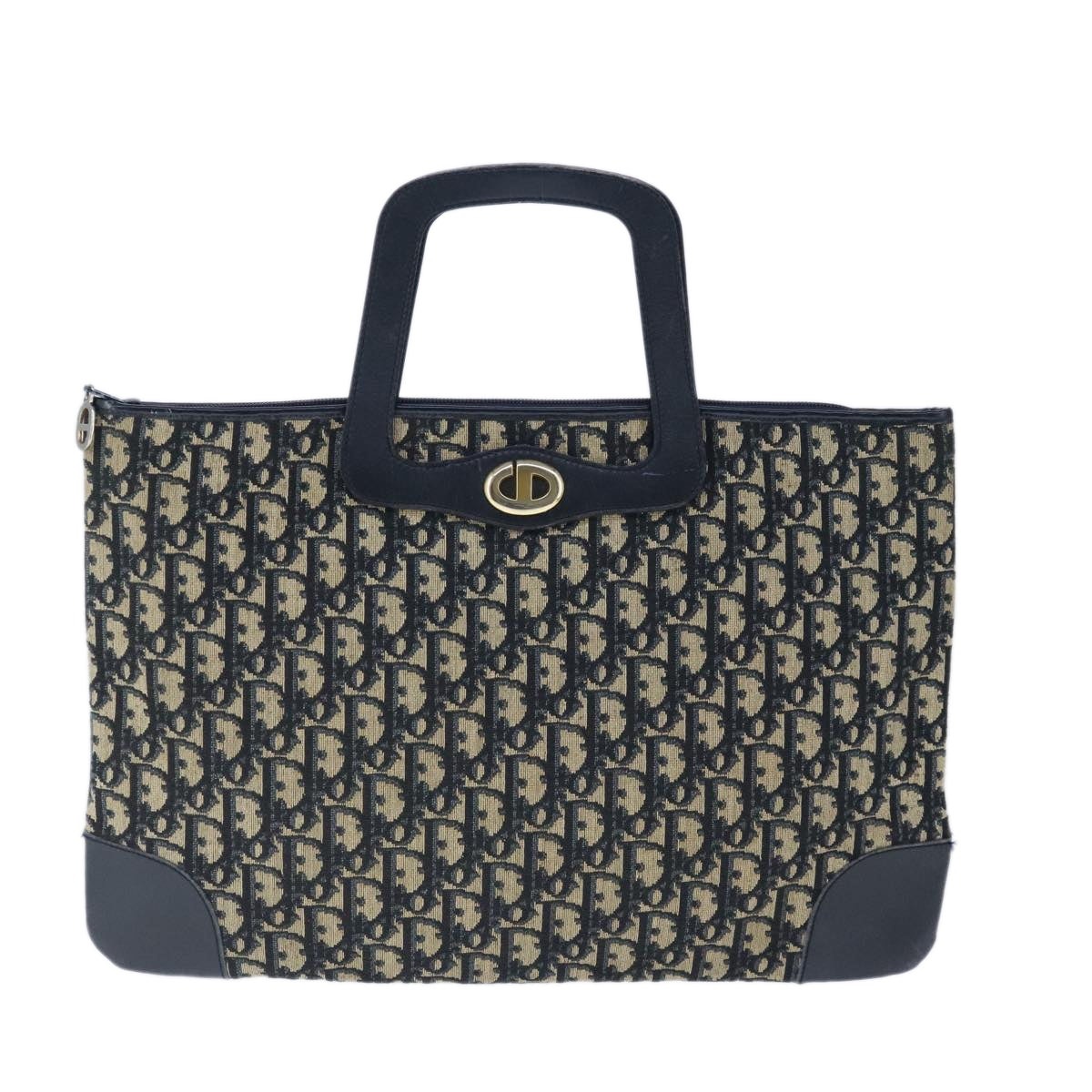 DIOR Trotter Canvas Hand Bag Canvas Navy - 13