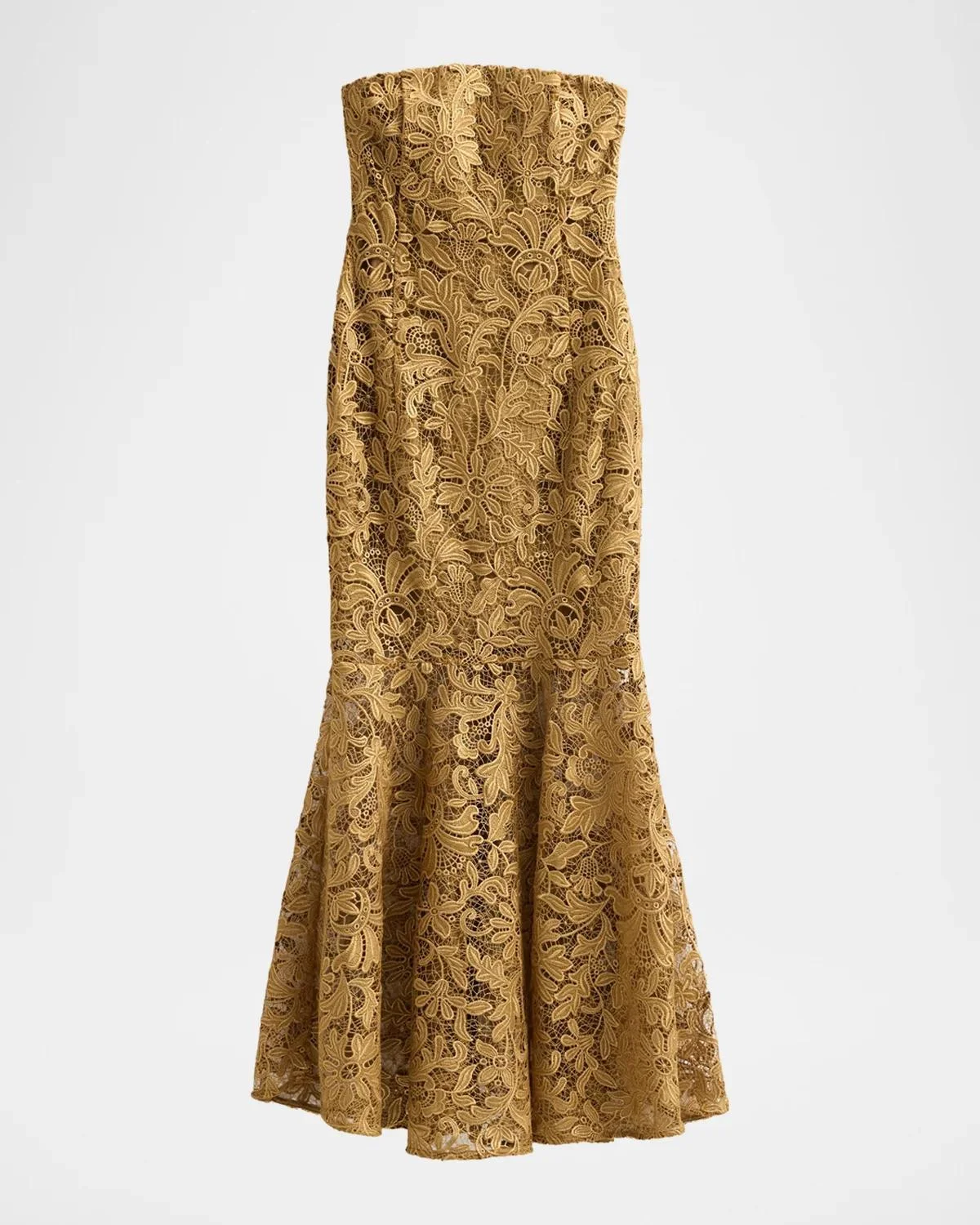 Tia Strapless Metallic Guipure Lace Dress - 1