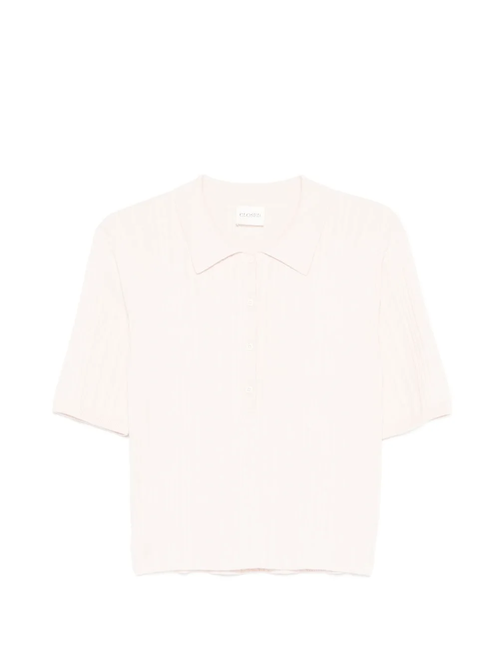 ribbed buttoned polo top - 1