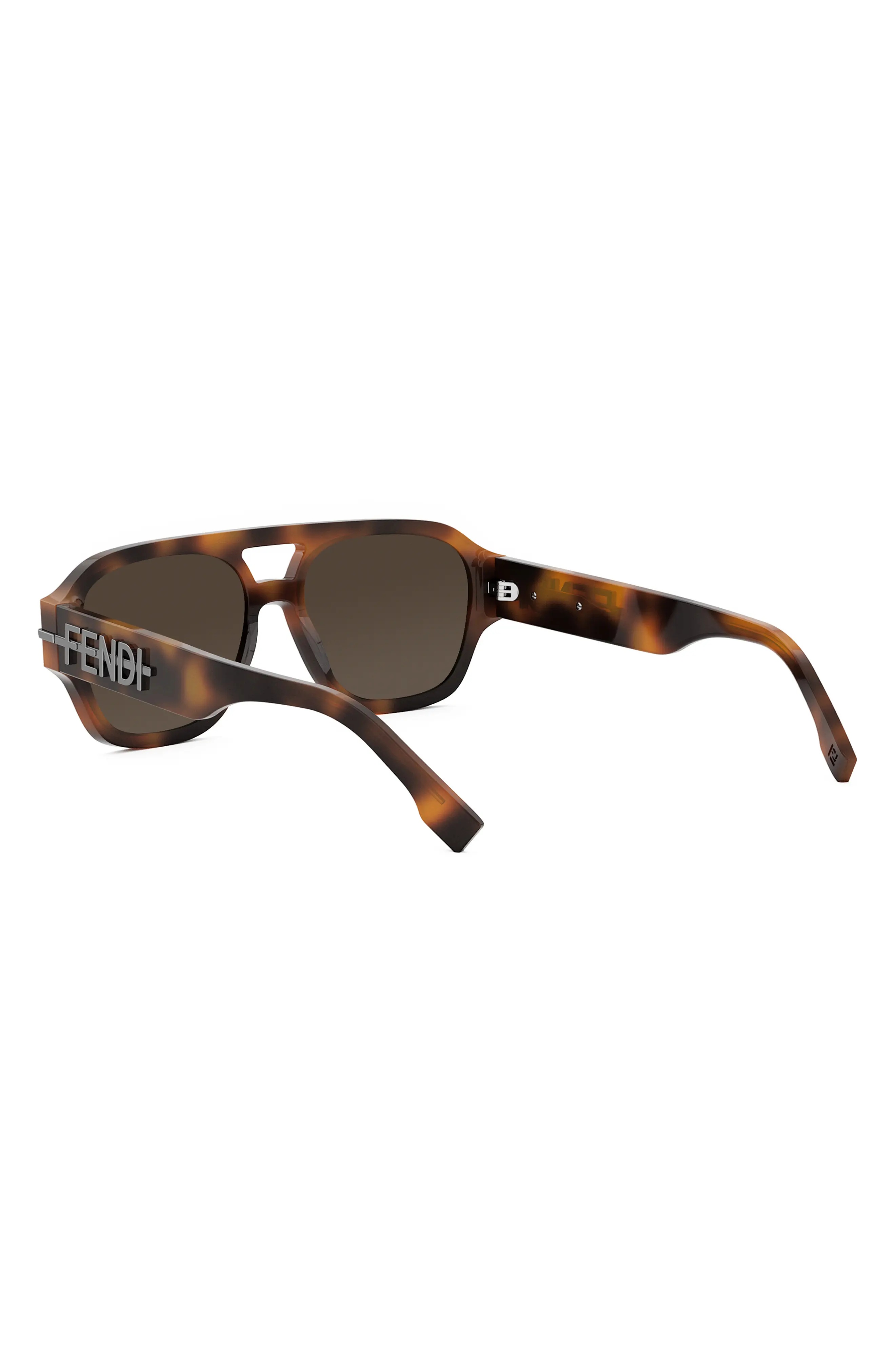 'Fendigraphy 55mm Geometric Sunglasses in Blonde Havana /Brown - 4