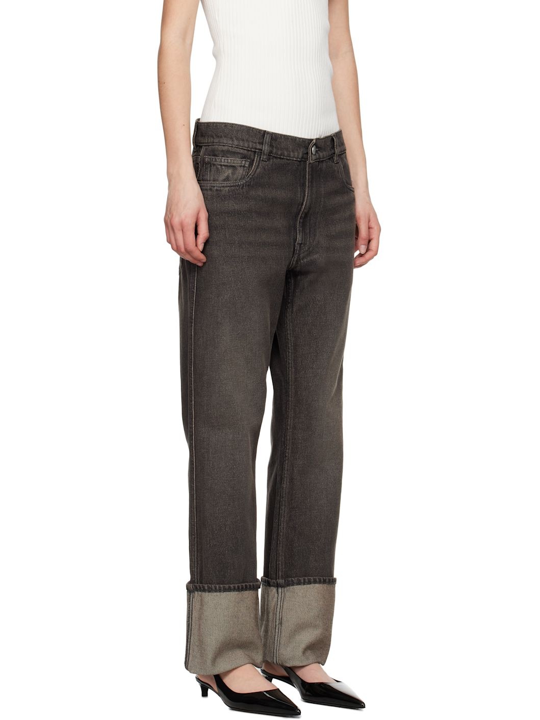 Black Denim Boyfriend Jeans - 2