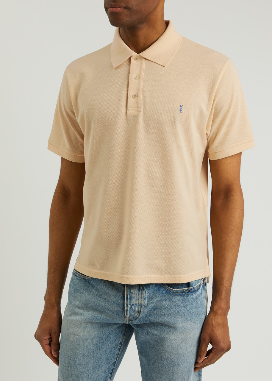 Logo-embroidered piqué cotton-blend polo shirt - 2