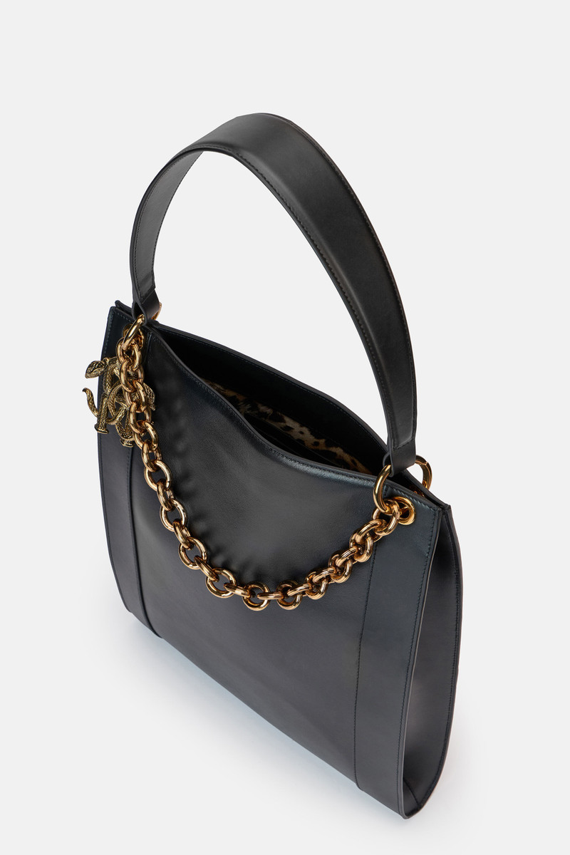 Black Shopper Bag with Chain 7