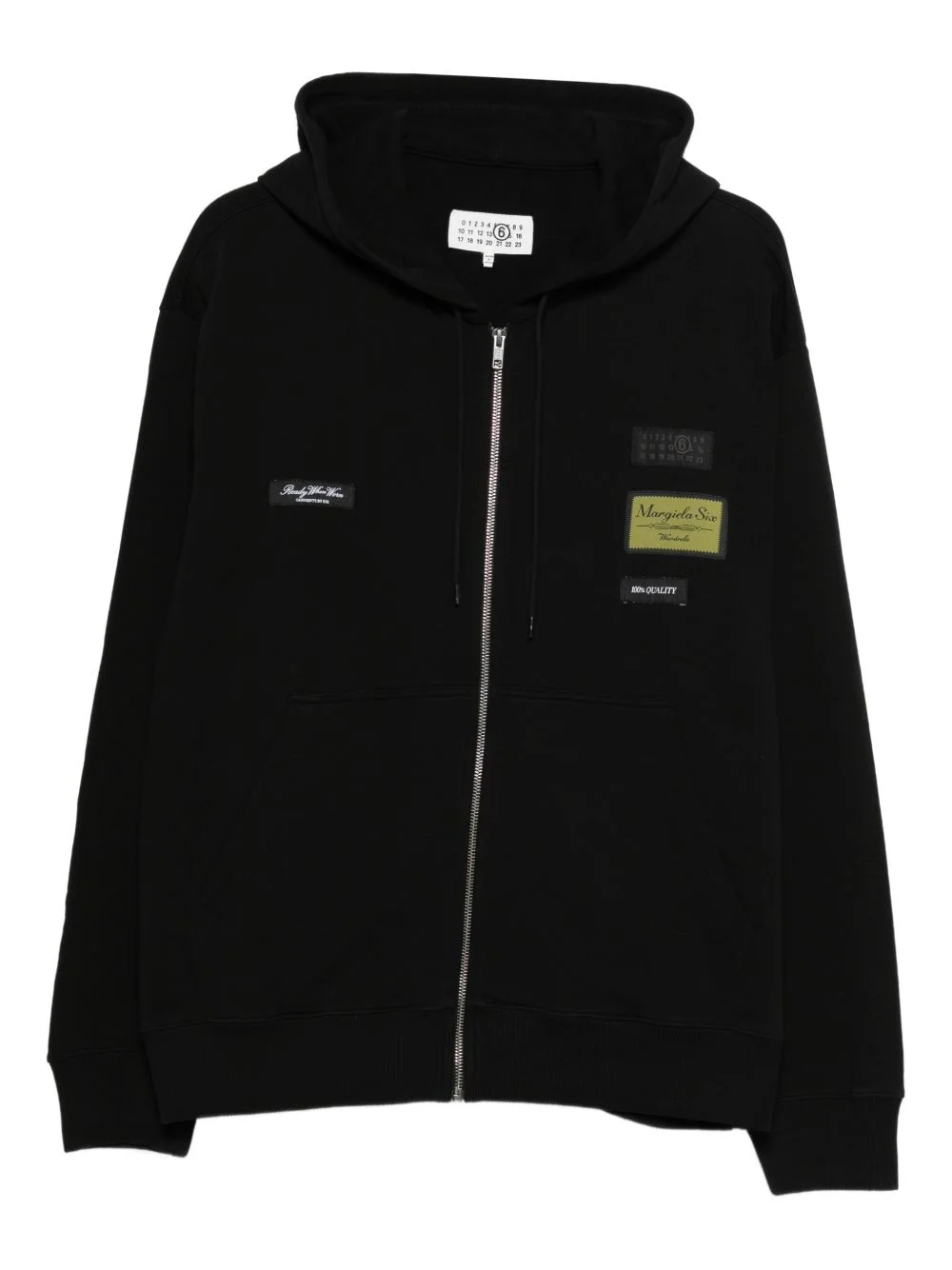 zip appliqué hooded knitwear - 1