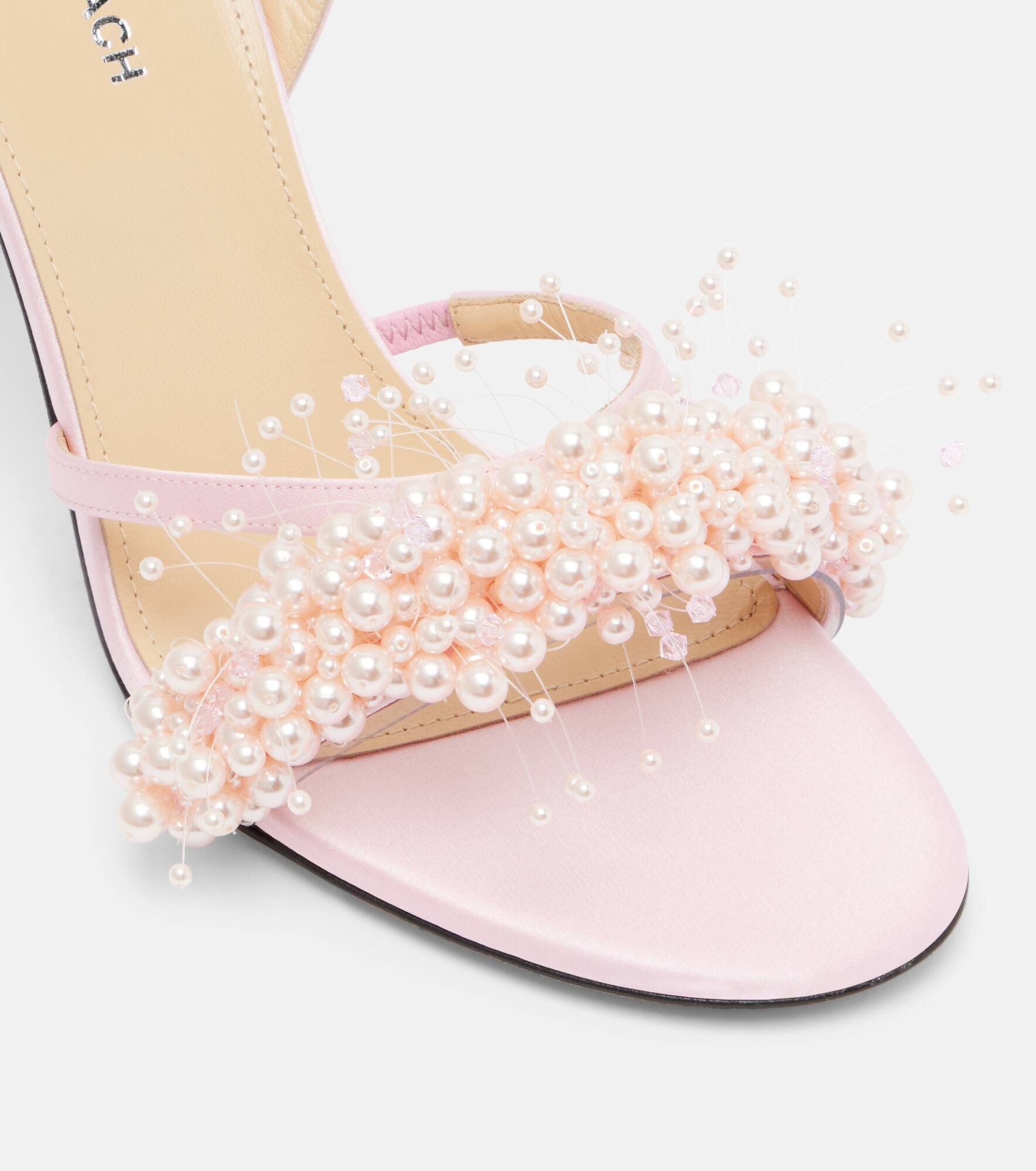 Floating Pearl 85 satin sandals - 5