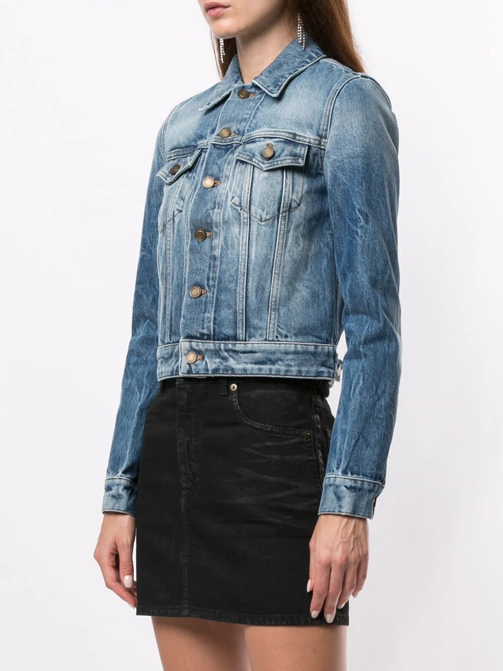 button-up denim jacket - 3