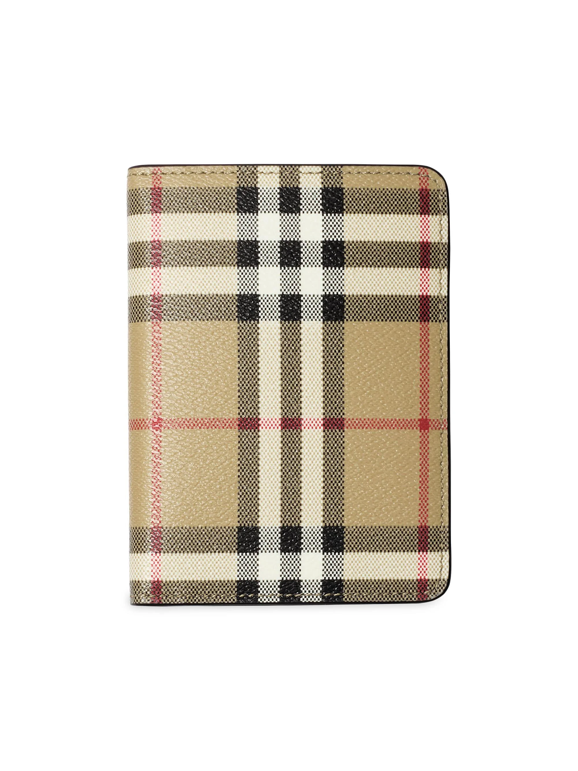 Women's Check Passport Case - Vintage Check Brown - 1