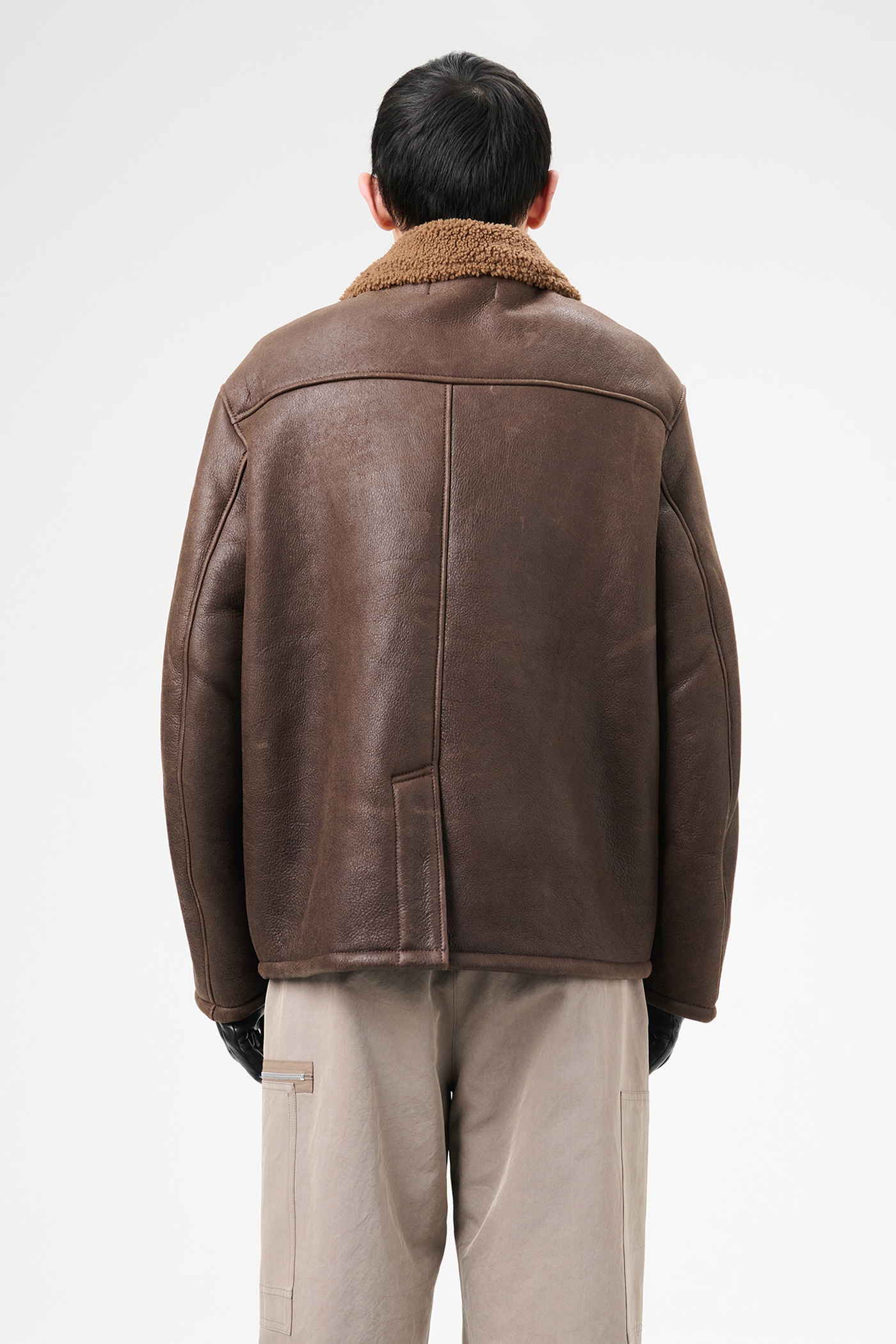 Alaska Jacket Rustic Grain Brown Shearling - 7
