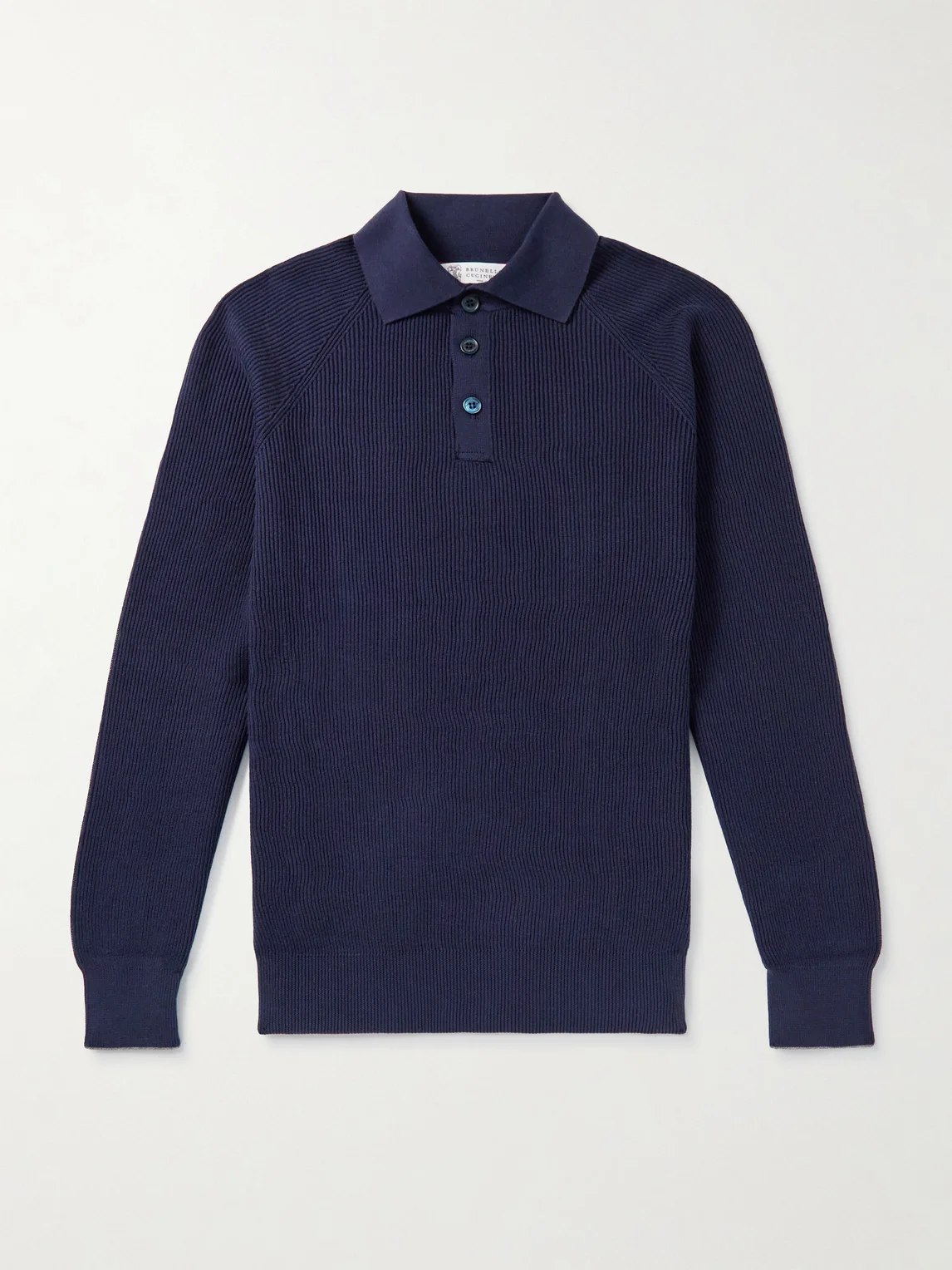 Ribbed Cotton Polo Shirt - 1