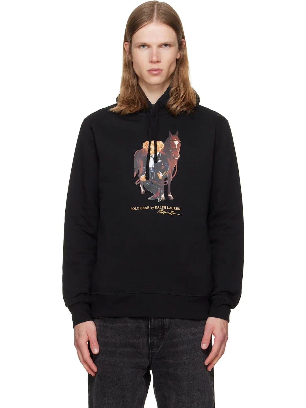 Black Polo Bear & Horse Hoodie - 1
