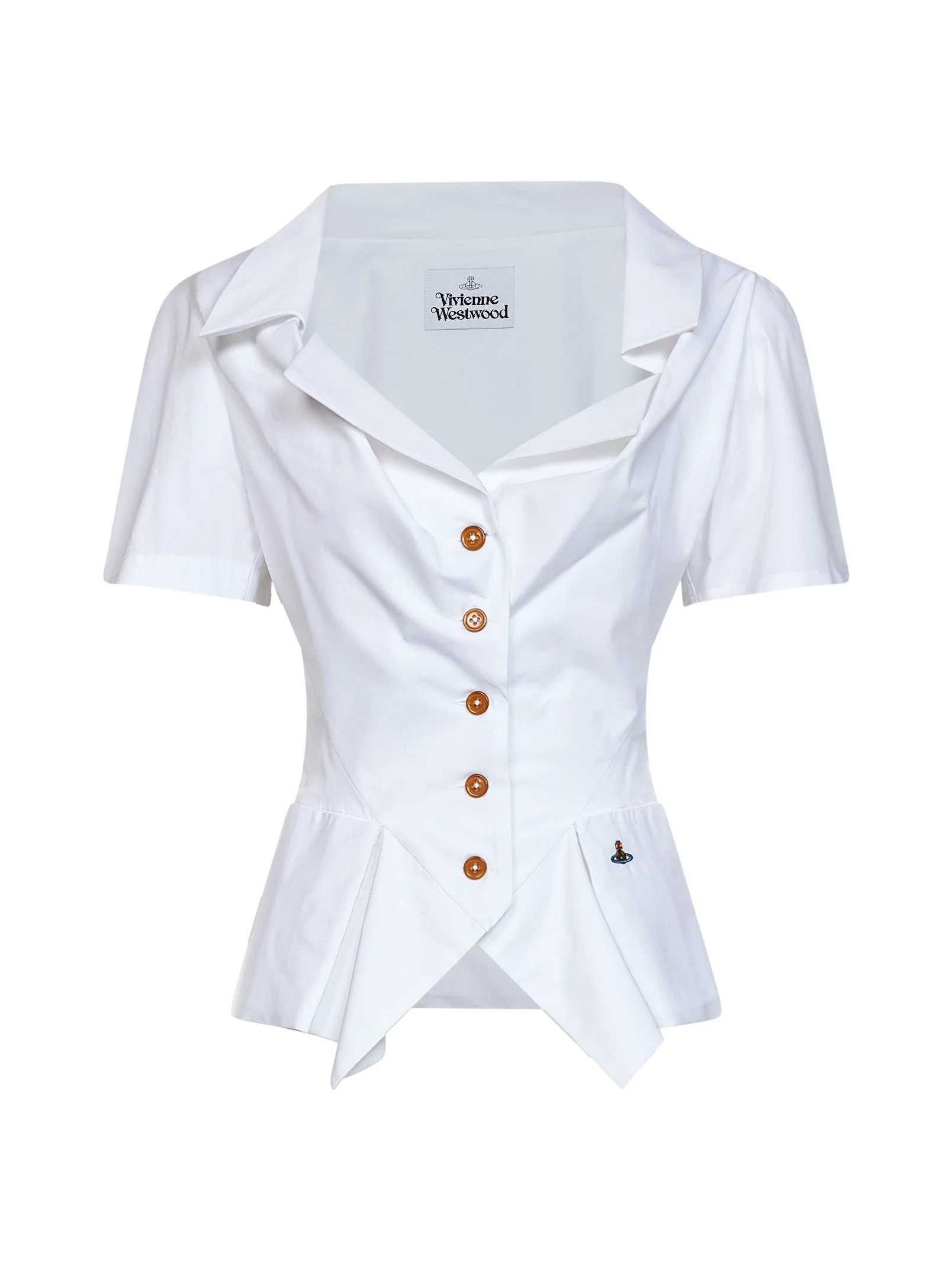 White poplin SS Monday short-sleeved shirt - 1