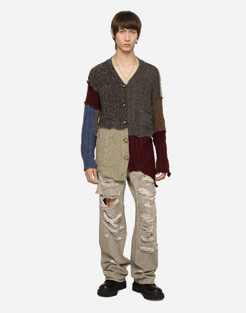 Dolce & Gabbana Wool and alpaca patchwork cardigan outlook