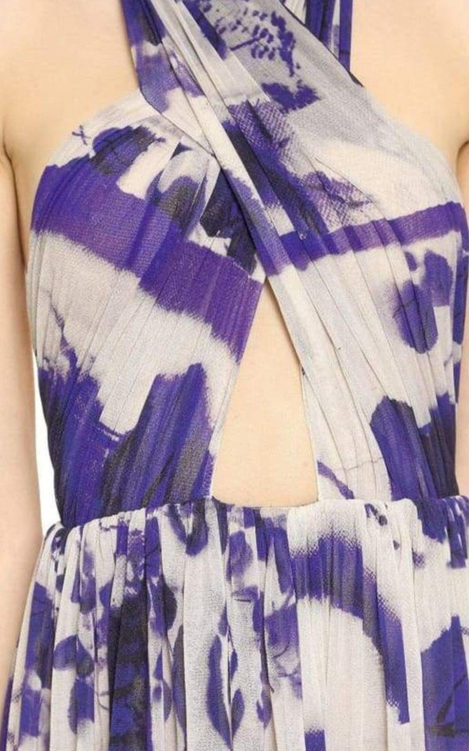 Cross Halter Tulle Dress - 4