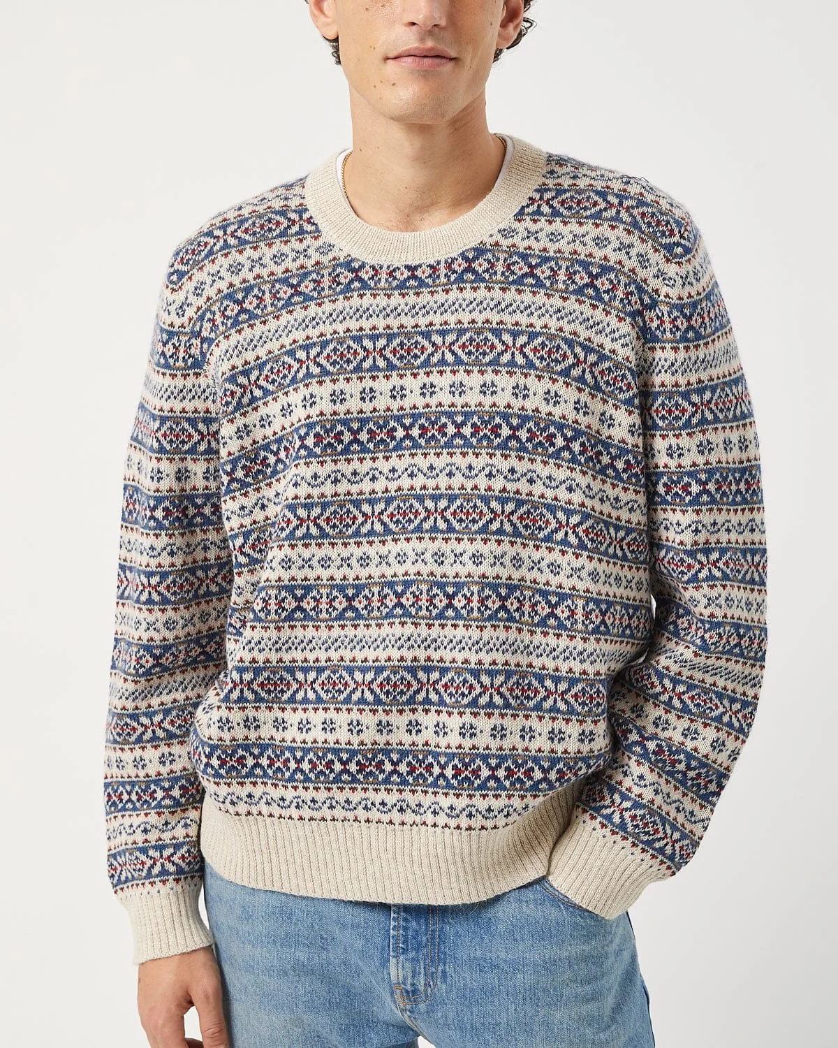 FAIR ISLE CREWNECK - NATURAL - 1