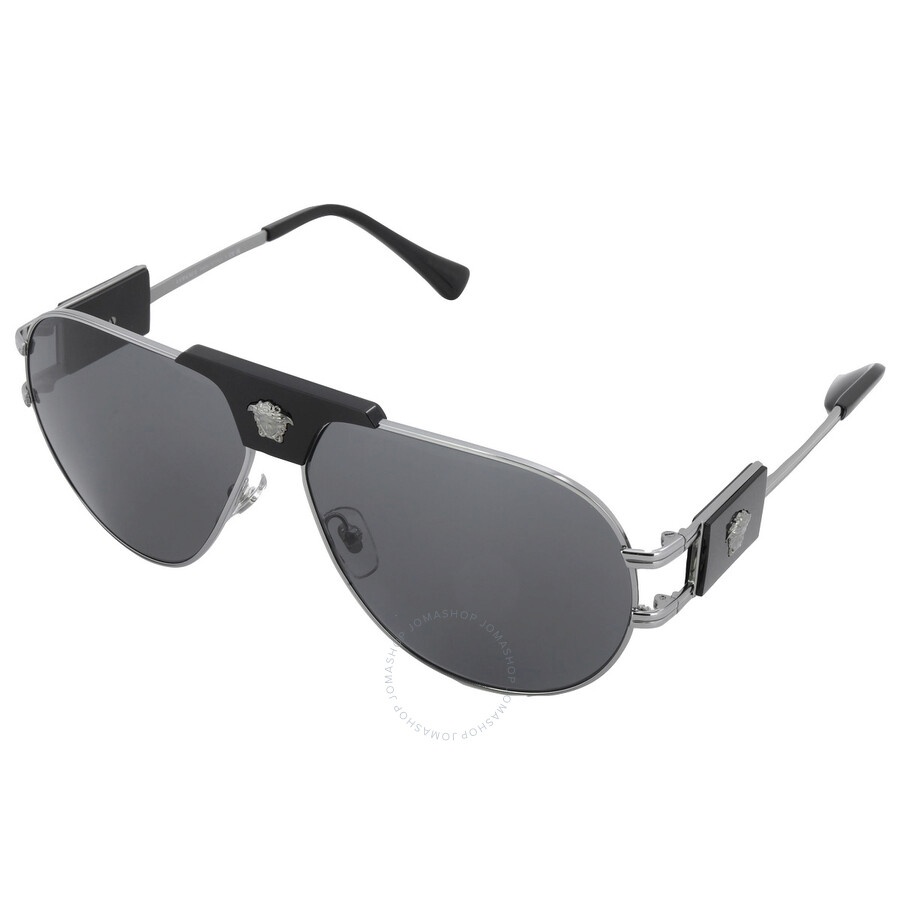 Versace Dark Grey Pilot Men's Sunglasses VE2252 100187 63 - 4
