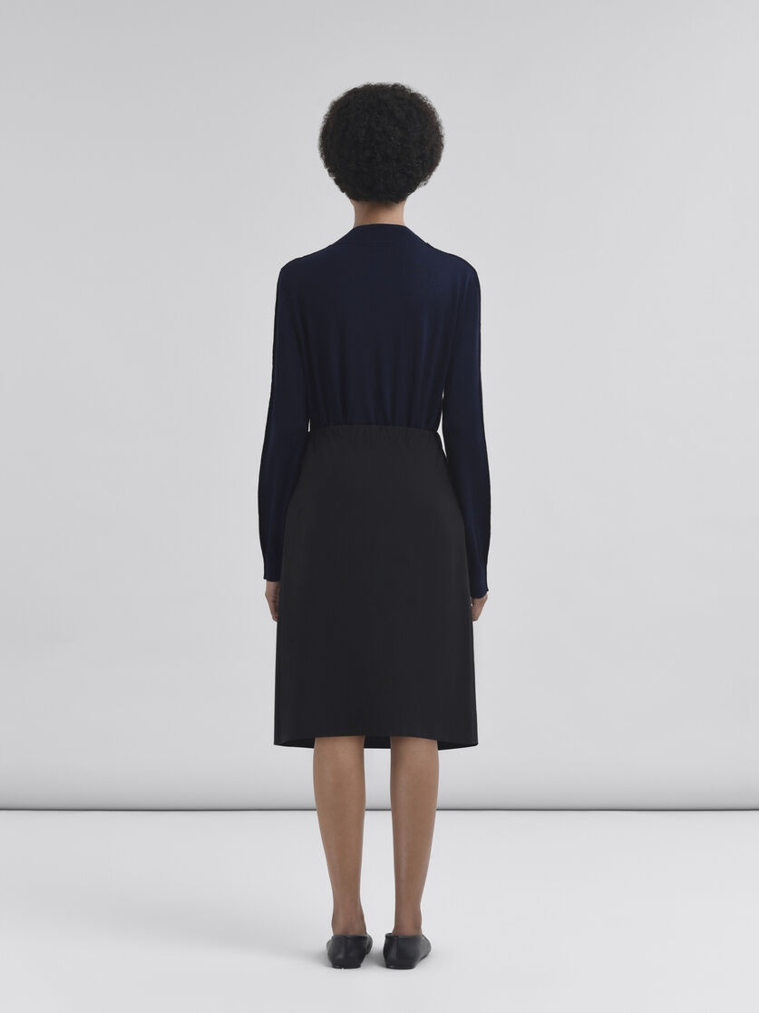 BLACK WOOL BLEND SKIRT WITH MARNI SYMBOL - 3