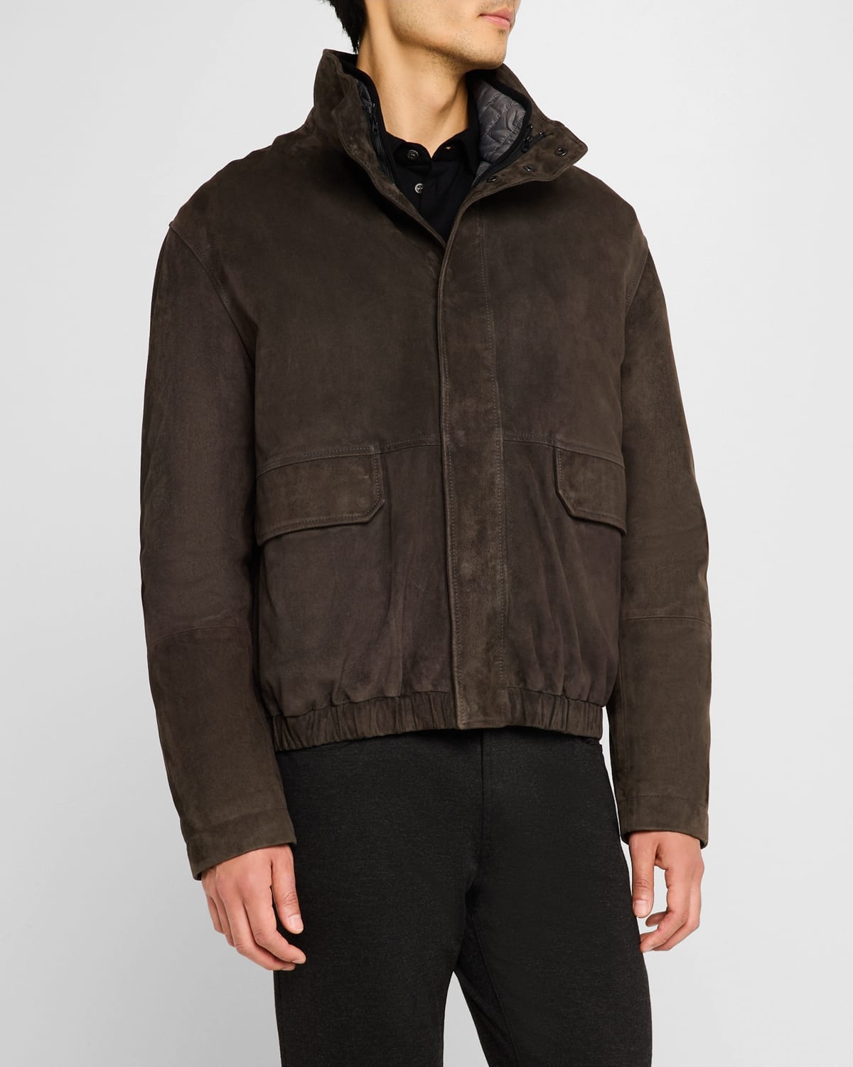 Men's Reversible Suede and Quilted Nylon Jacket - 4