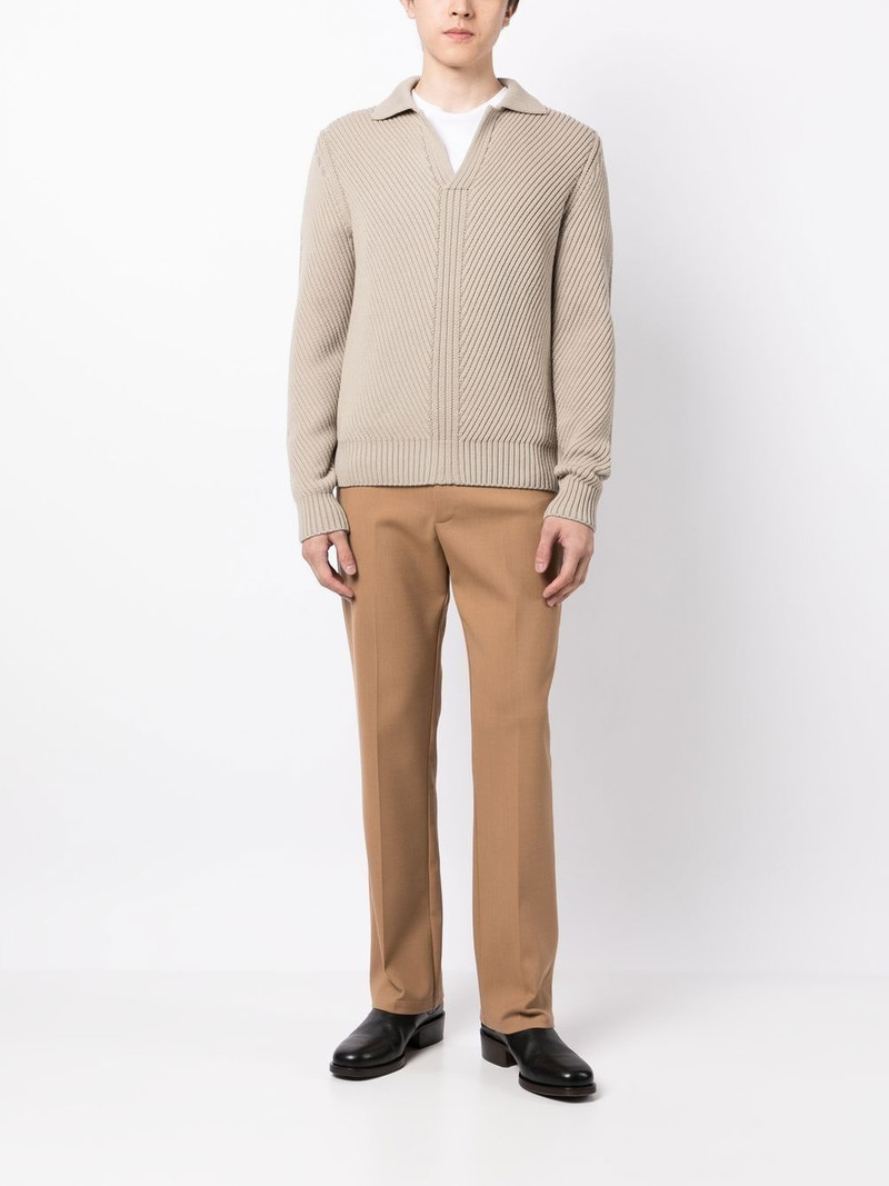 Brioni V-neck ribbed-knit jumper outlook