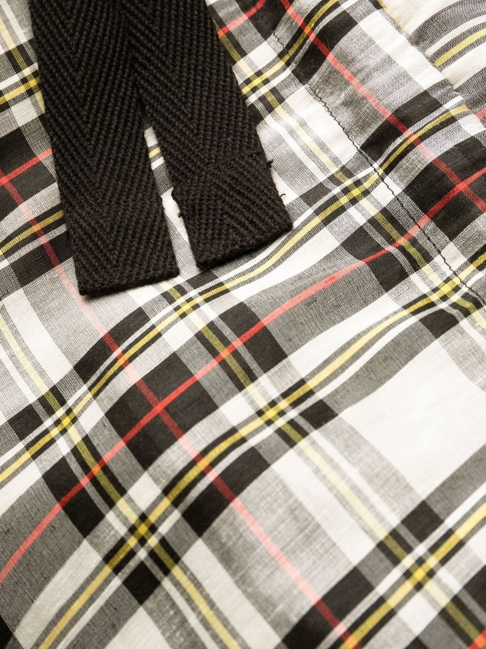 ruched plaid midi dress - 6