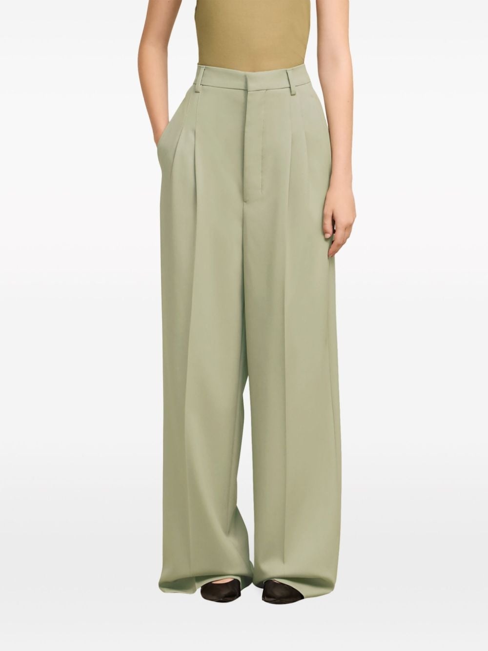 wide-leg tailored wool trousers - 3