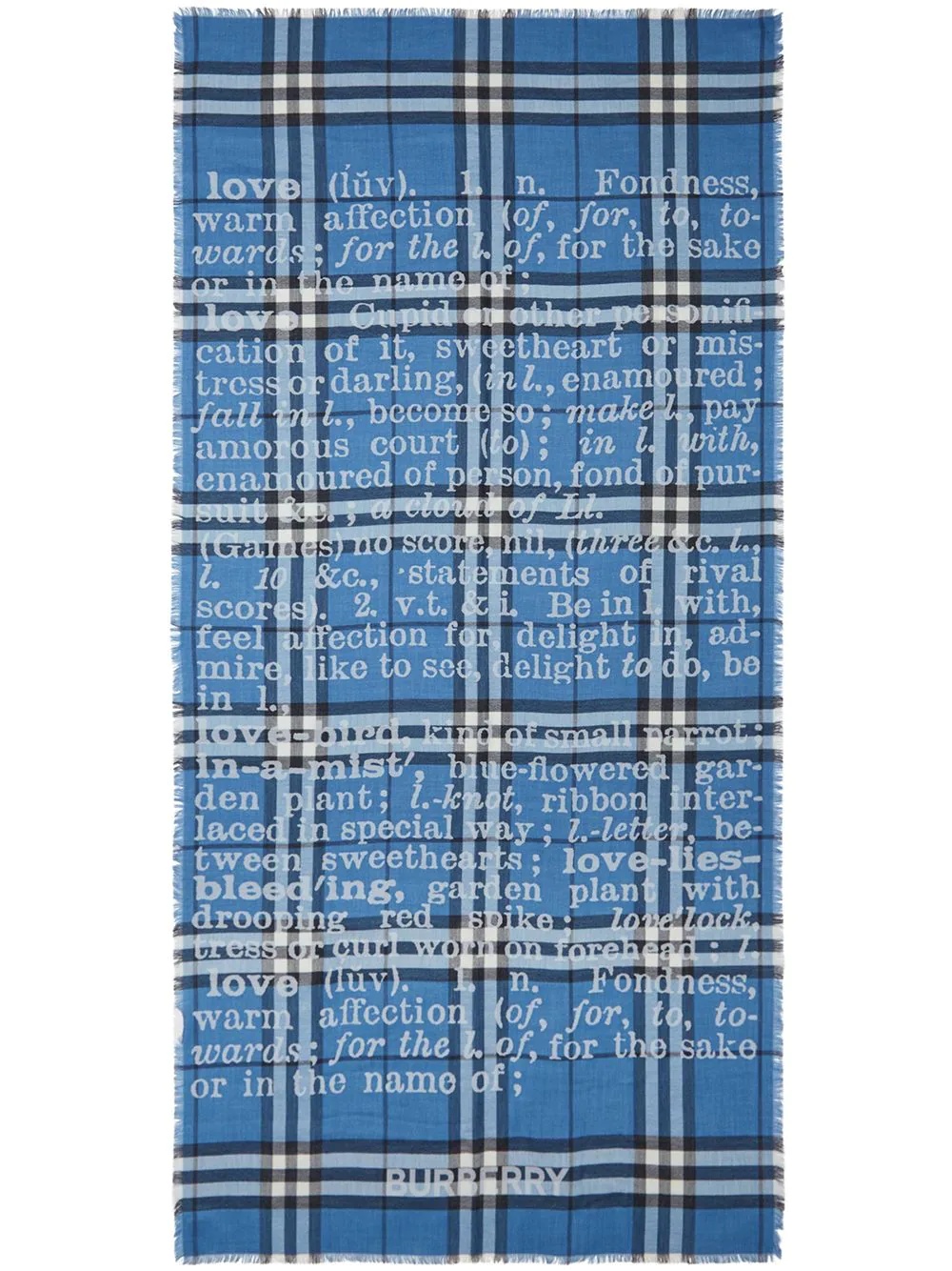 love and check print cashmere scarf - 1