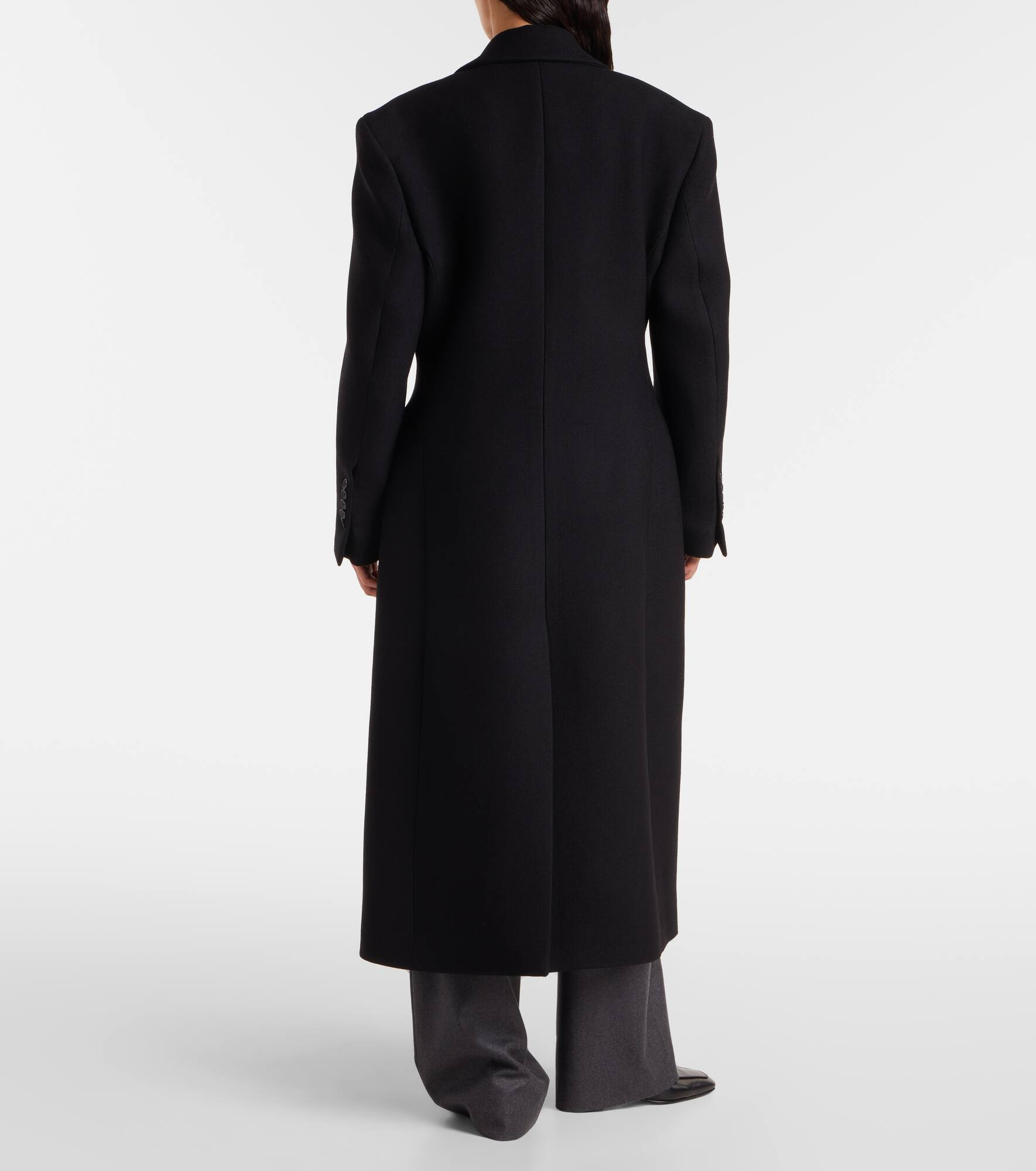 Double-breasted virgin wool coat - 3