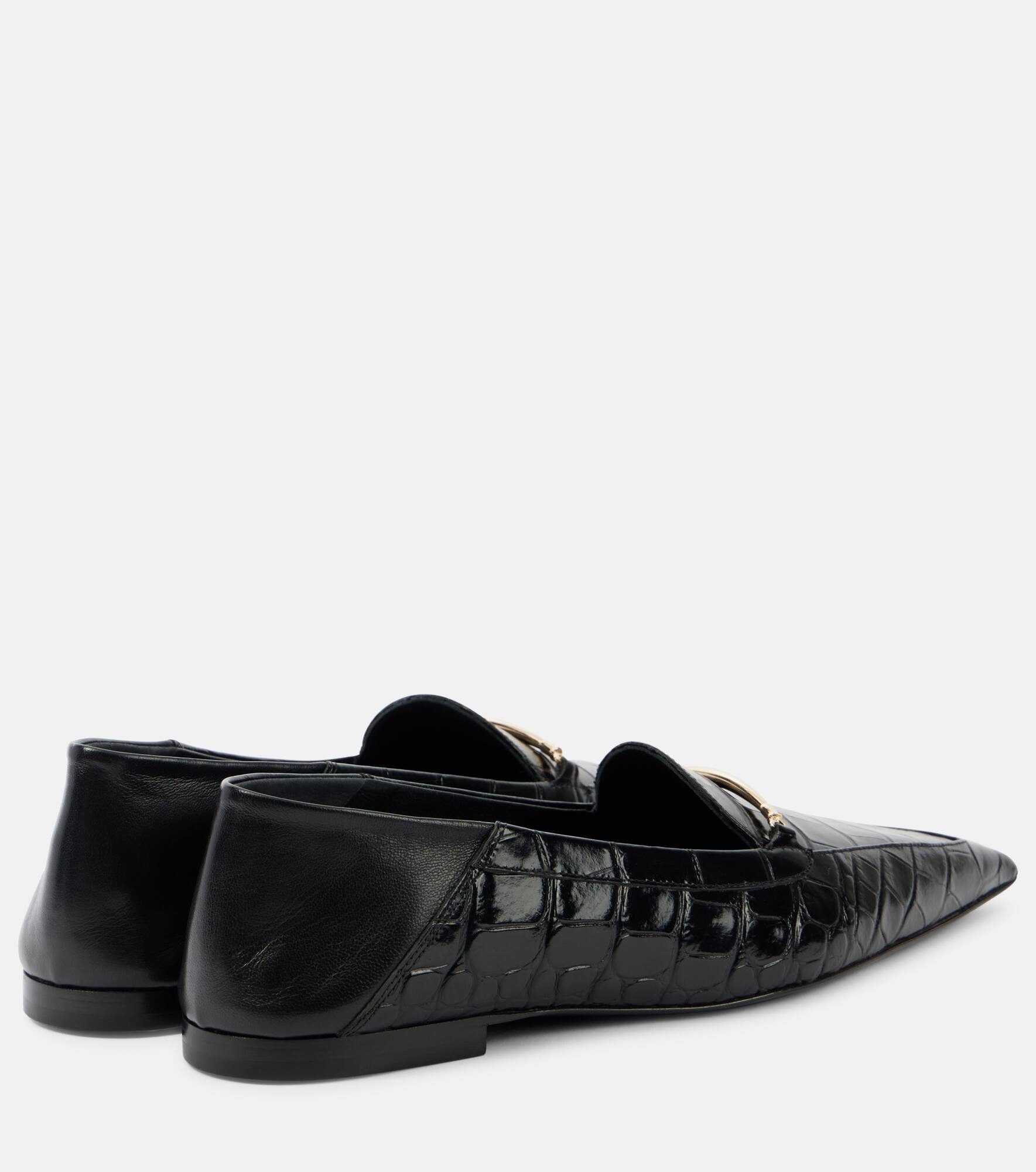 Morsetto croc-effect leather loafers - 3
