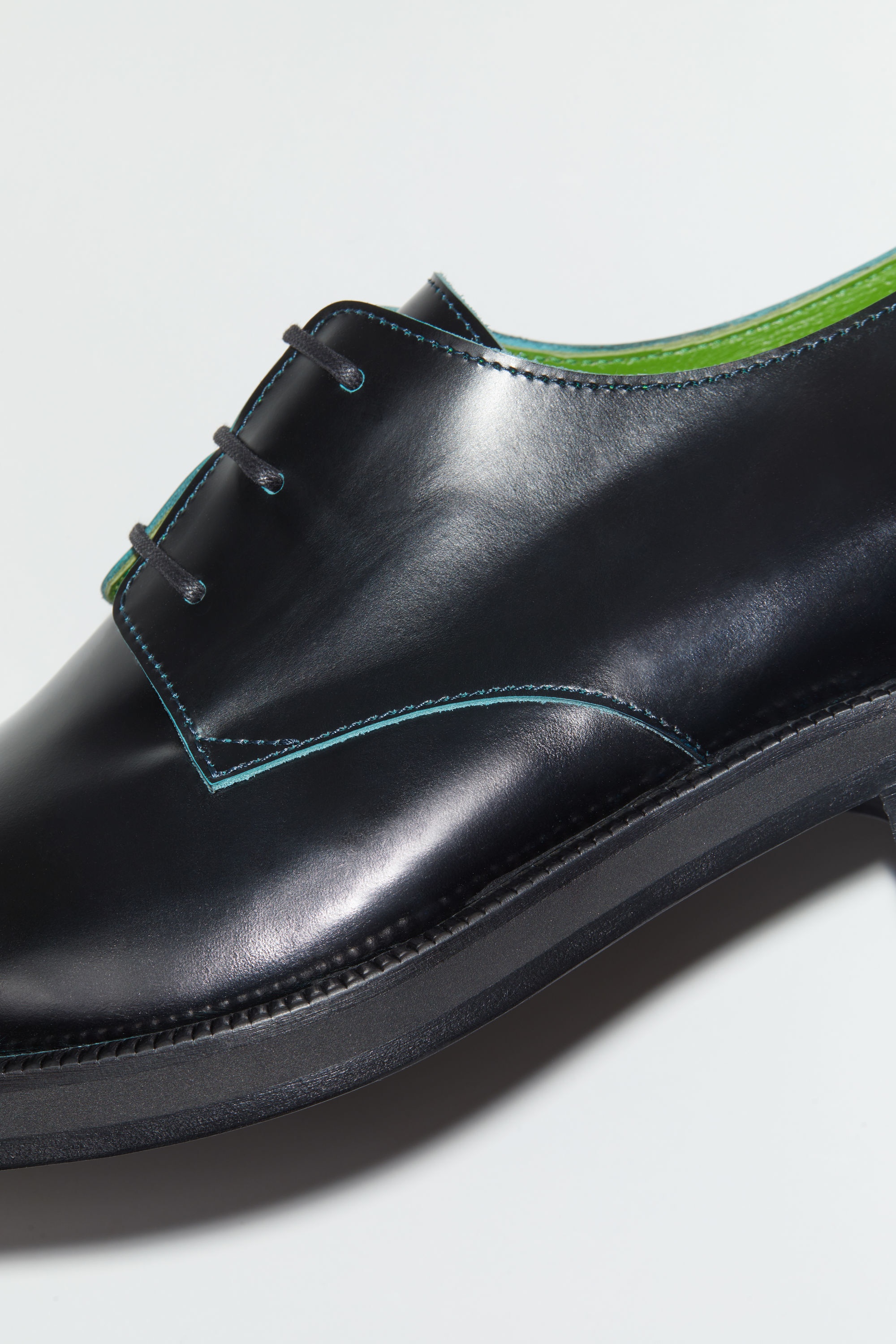 Leather derby shoes - Turquoise blue/black - 7