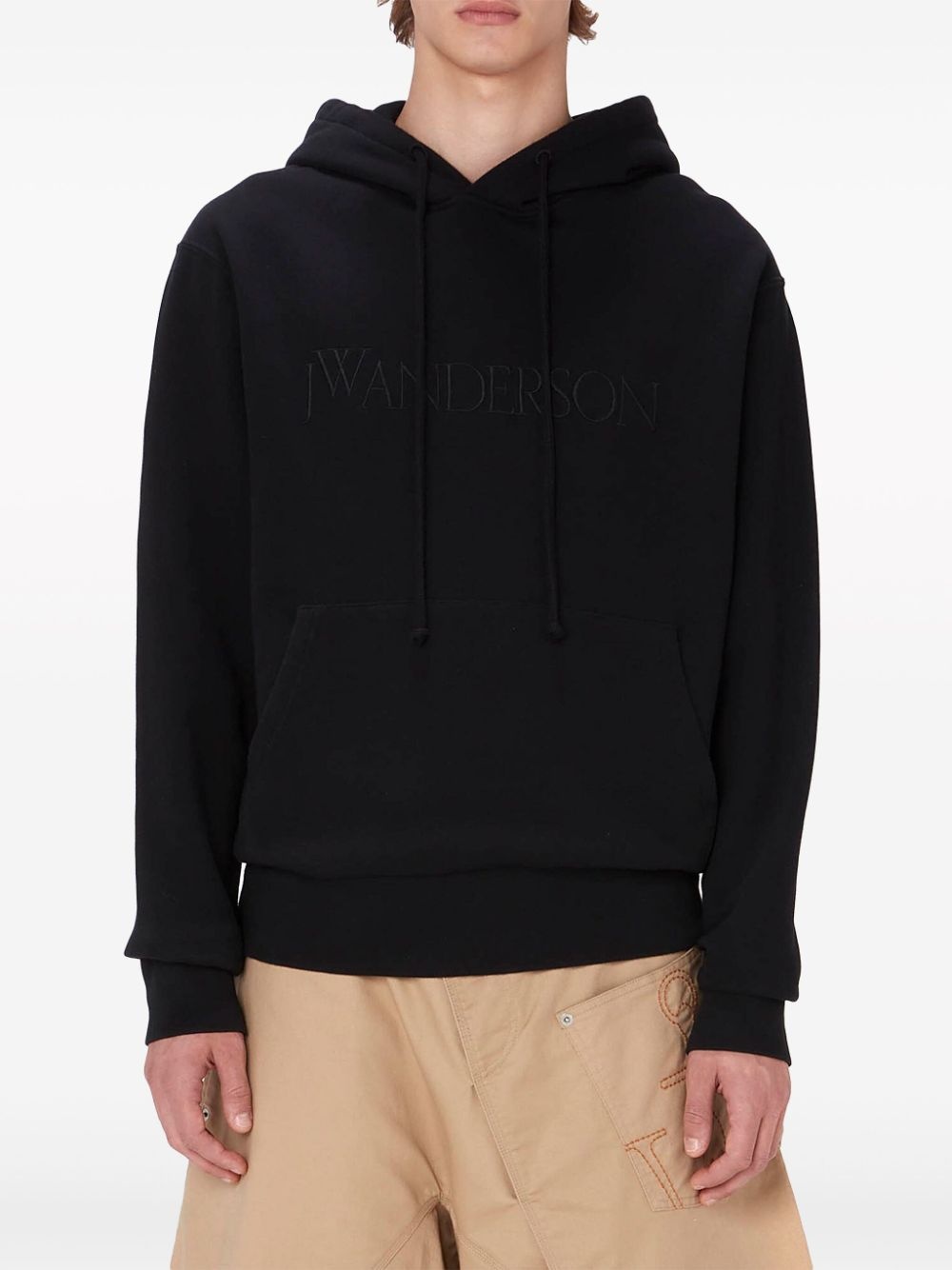 logo-embroidered cotton hoodie - 4