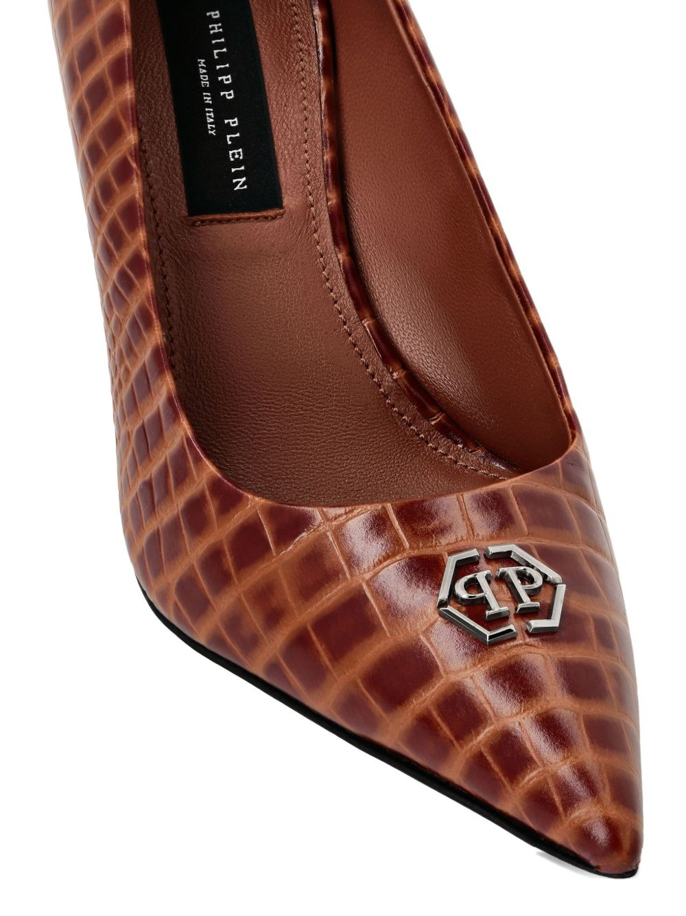 90mm crocodile-embossed pumps - 4