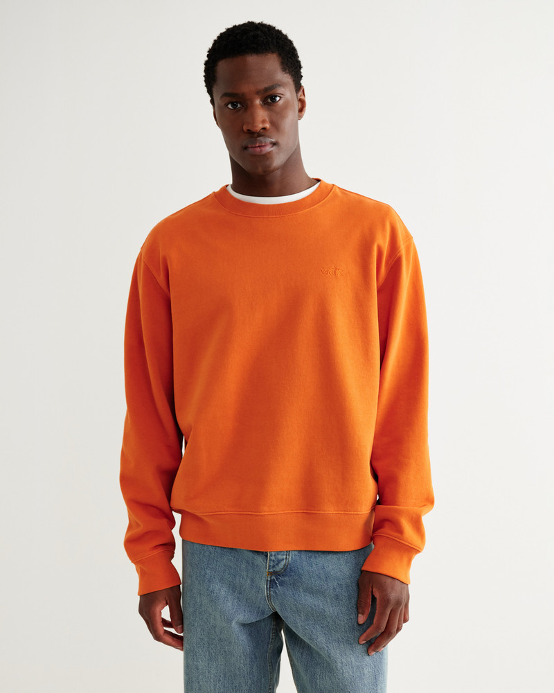 Wax London Sidney - Washed Orange Loopback Cotton Sweatshirt outlook