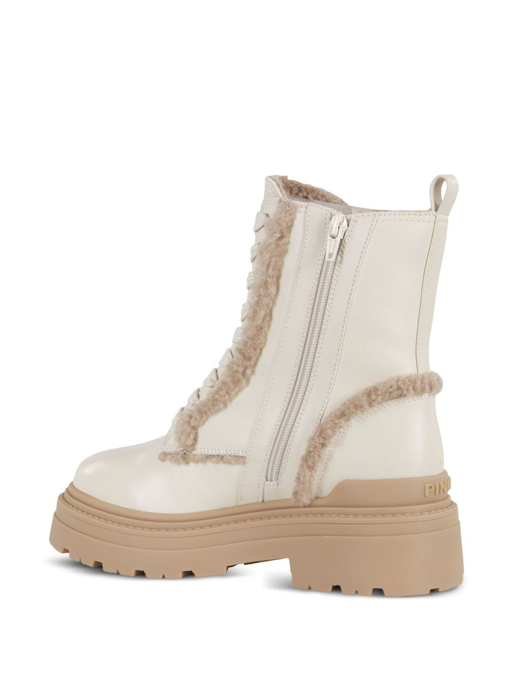 Mia lace-up teddy-trimmed boots - 5