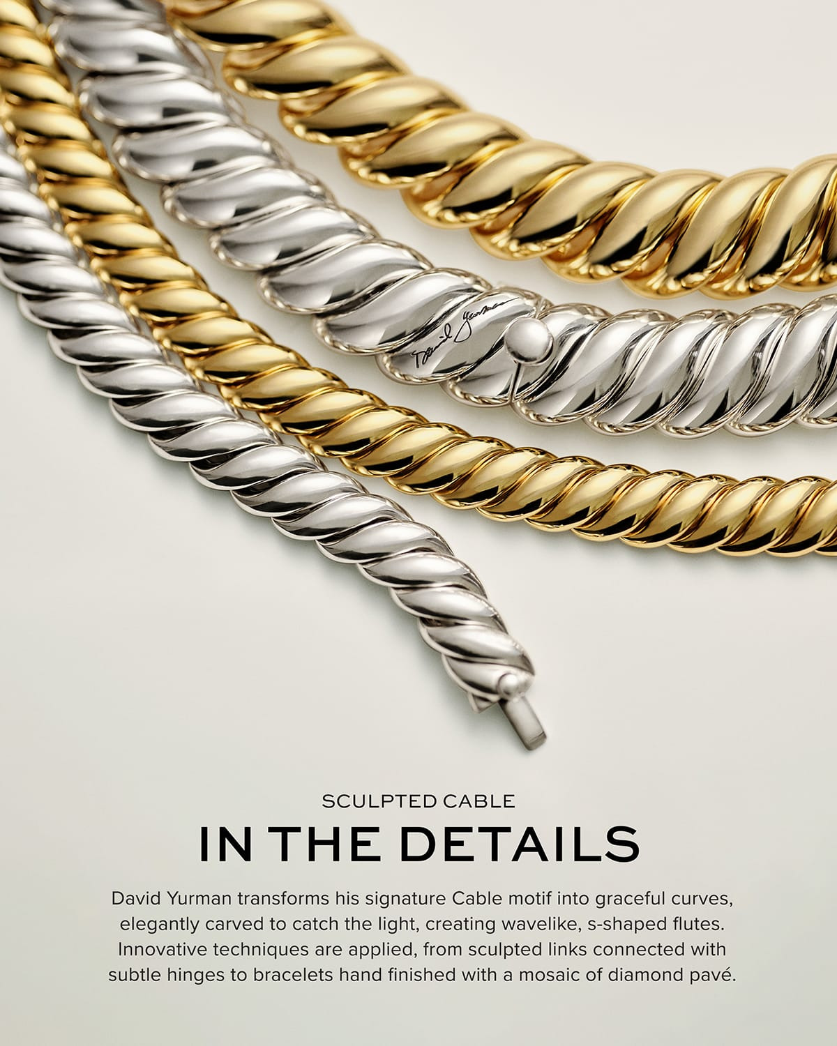 7.5mm Sculpted Cable Ring in 18K Gold - 2