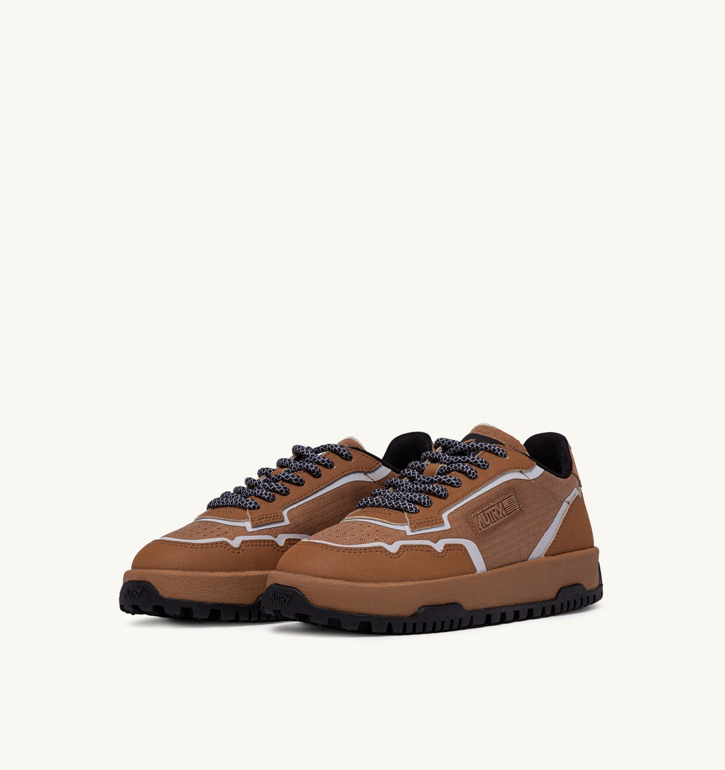 WILDPACE LOW SNEAKERS IN RIPSTOP NYLON AND LEATHER COLOR BROWN SUGAR AND REFLEX - 2