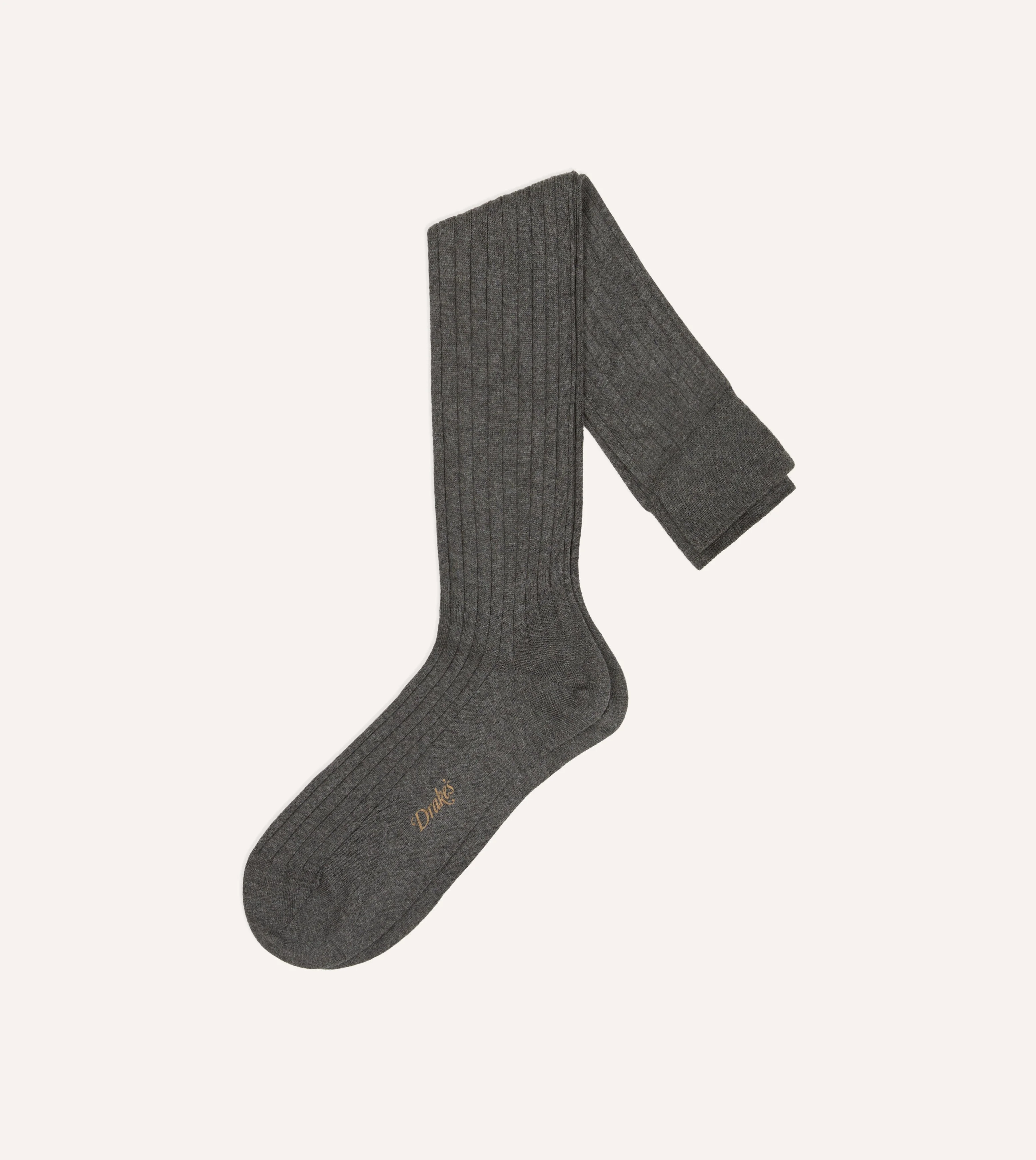 Charcoal Cotton Over-the-Calf Socks - 1