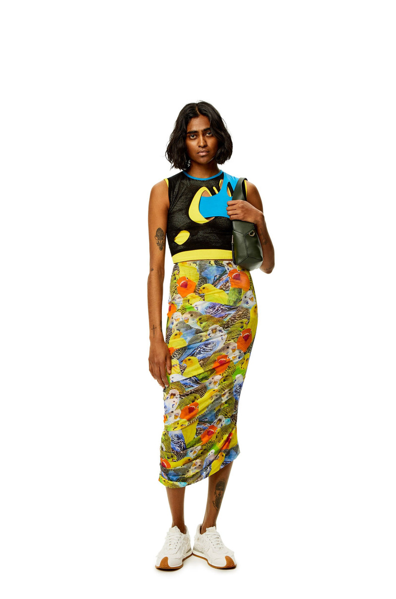 Loewe Parrots skirt in mesh outlook